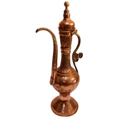 Antique Turkish Ottoman Copper Ewer