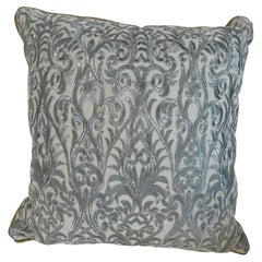 Turkish Ottoman Revival Decorative Pillow with Silver Embroidery, 1990