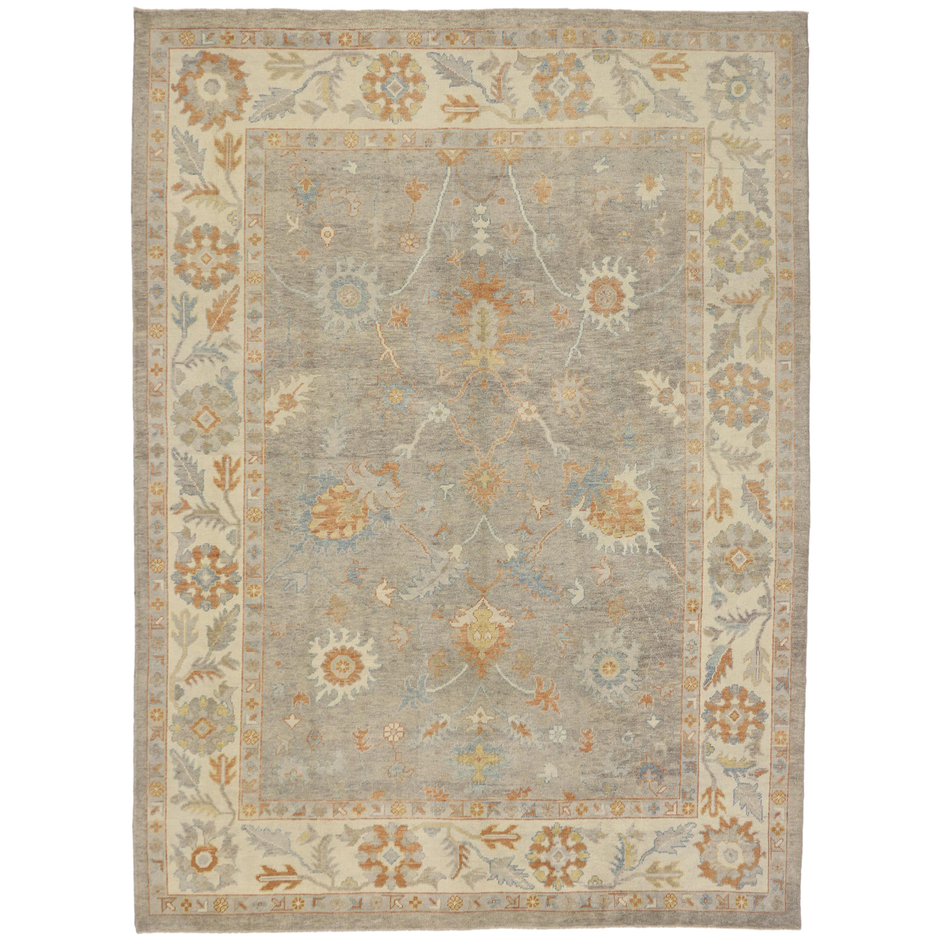 Turkish Oushak Neutral Colors Rug at 1stDibs