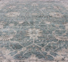 Turkish Oushak Area Rug by Keivan Woven Arts, Seafoam Green, 8' x 10'