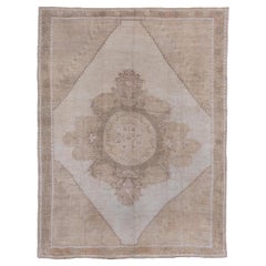 Turkish Oushak in Traditional Colors with Light Fade Turkish Oushak in Traditional Colors with Light Fade