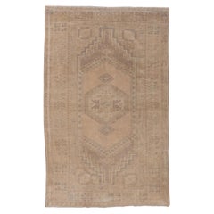 Turkish Oushak in Washed Over Faded Pink Khaki Accents - Centre Medallion Rug