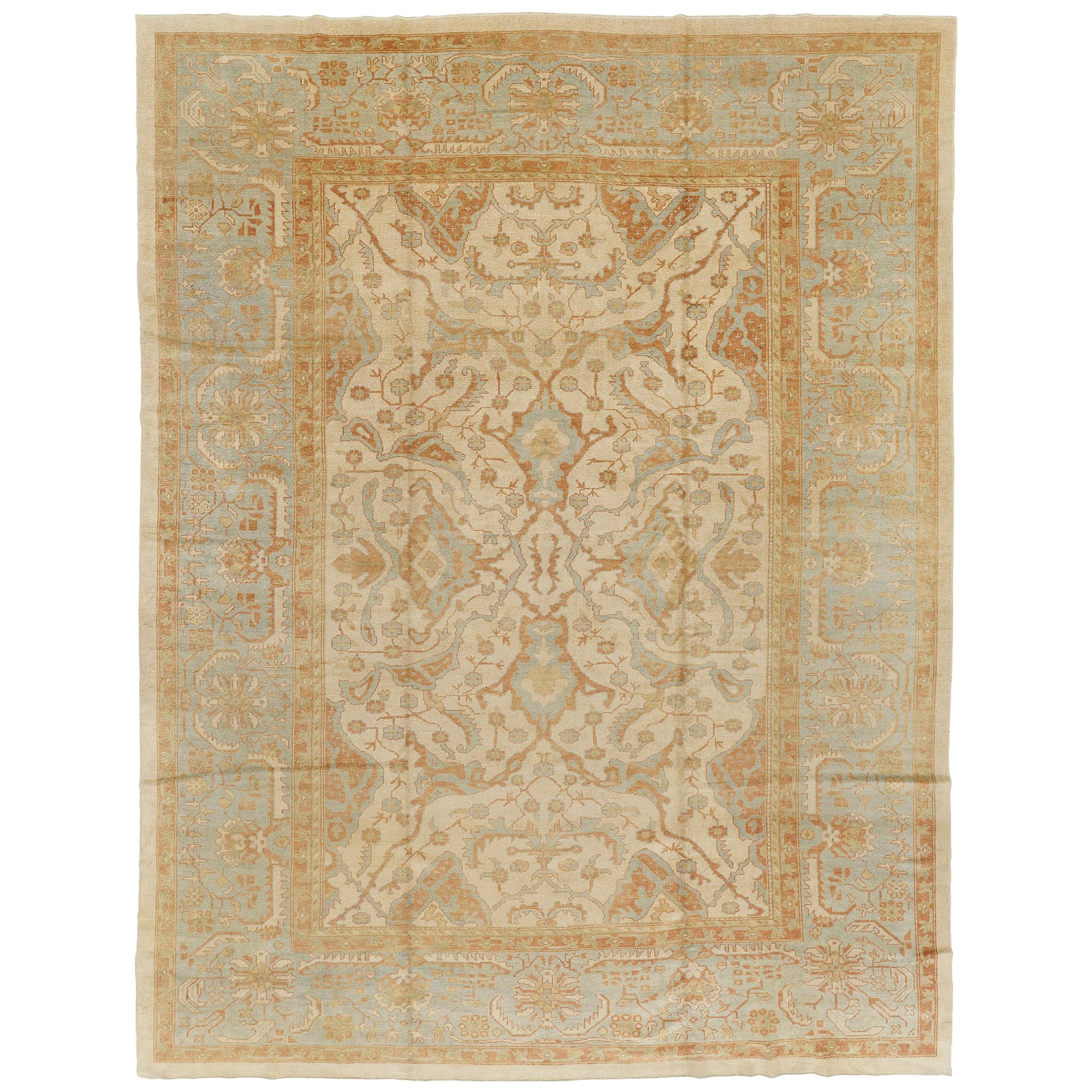 Vintage Style Oushak Revival Rug For Sale at 1stDibs