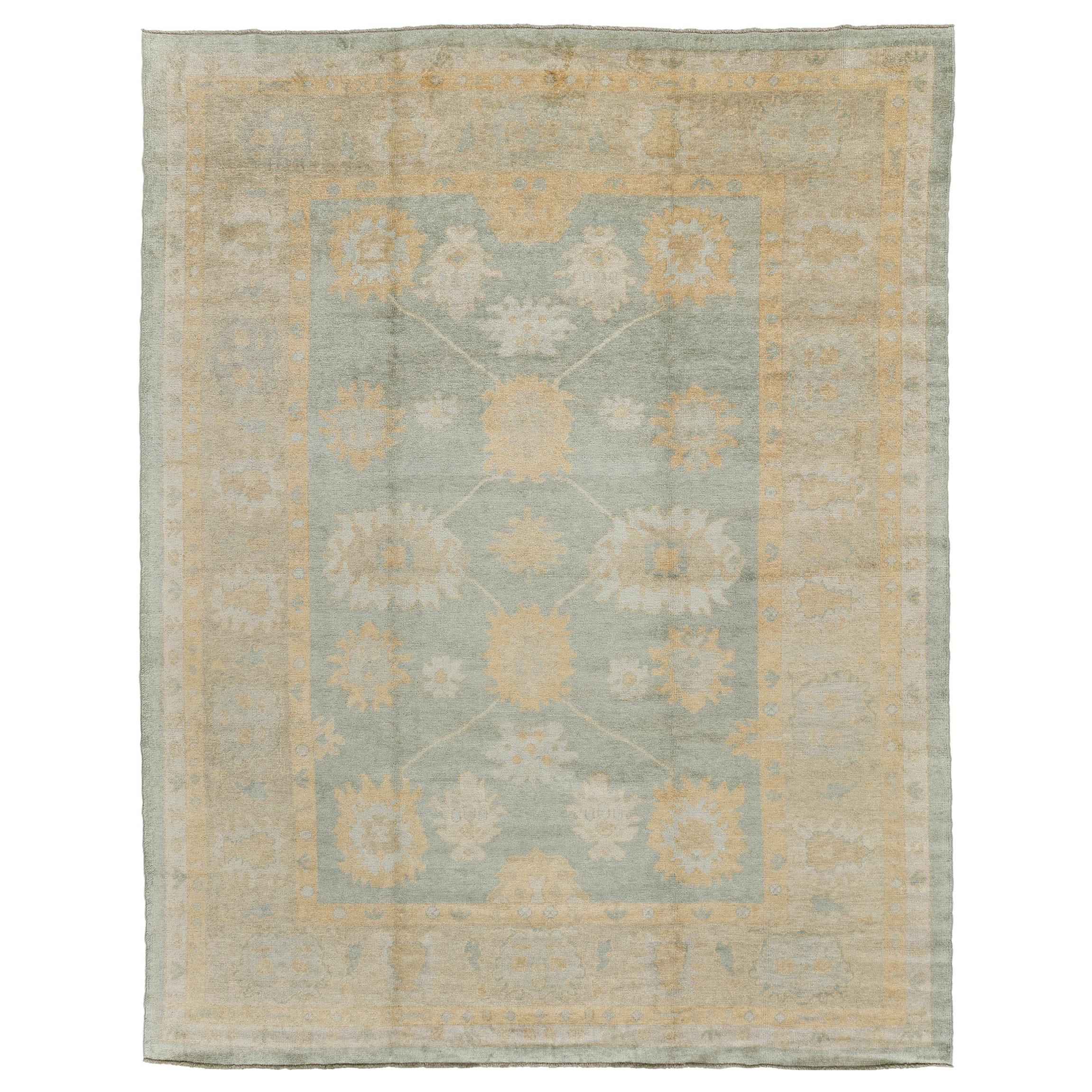 Turkish Oushak Revival Rug For Sale