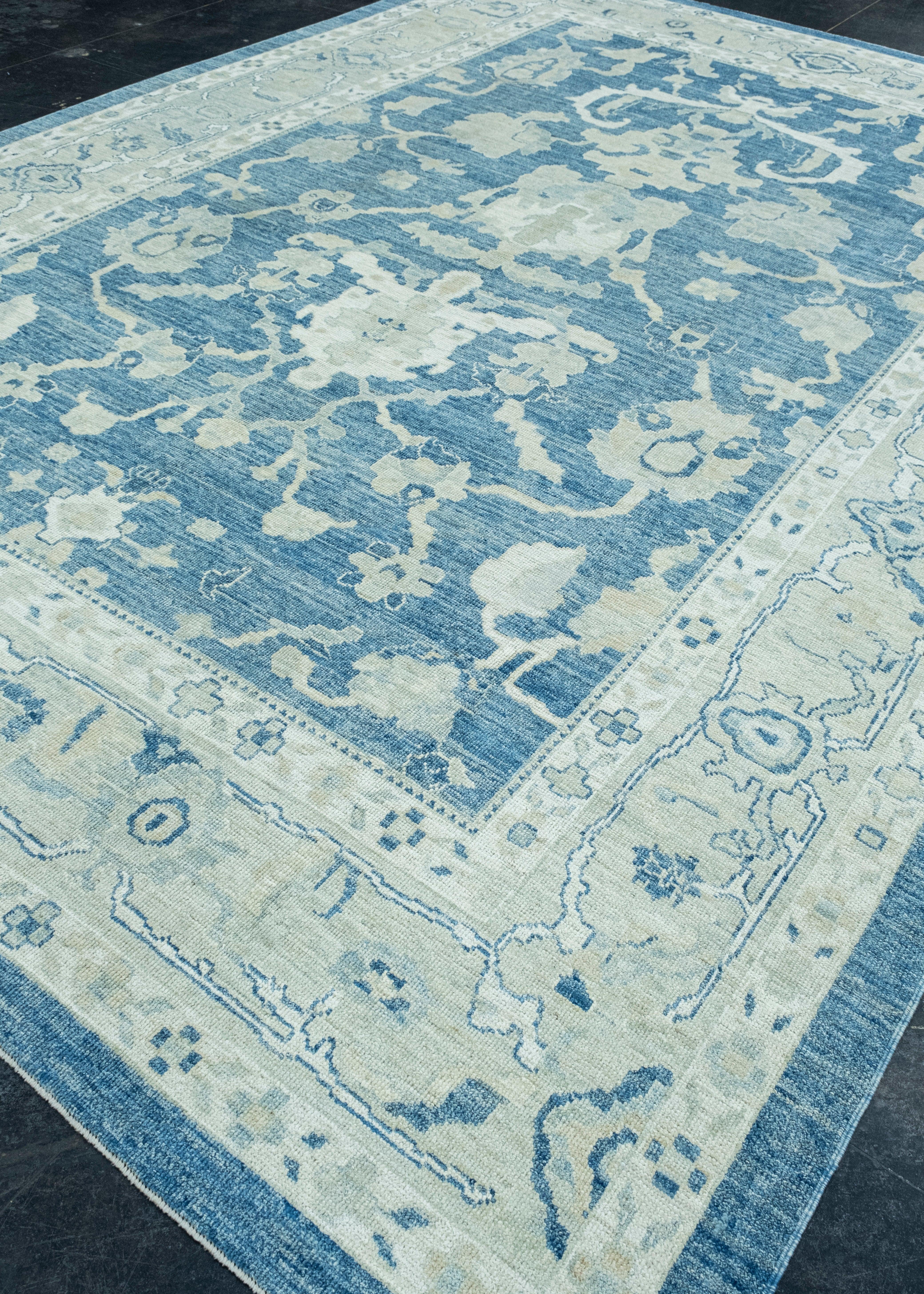 Hand-Knotted Turkish Oushak Rug 10' x 14' #17741 For Sale