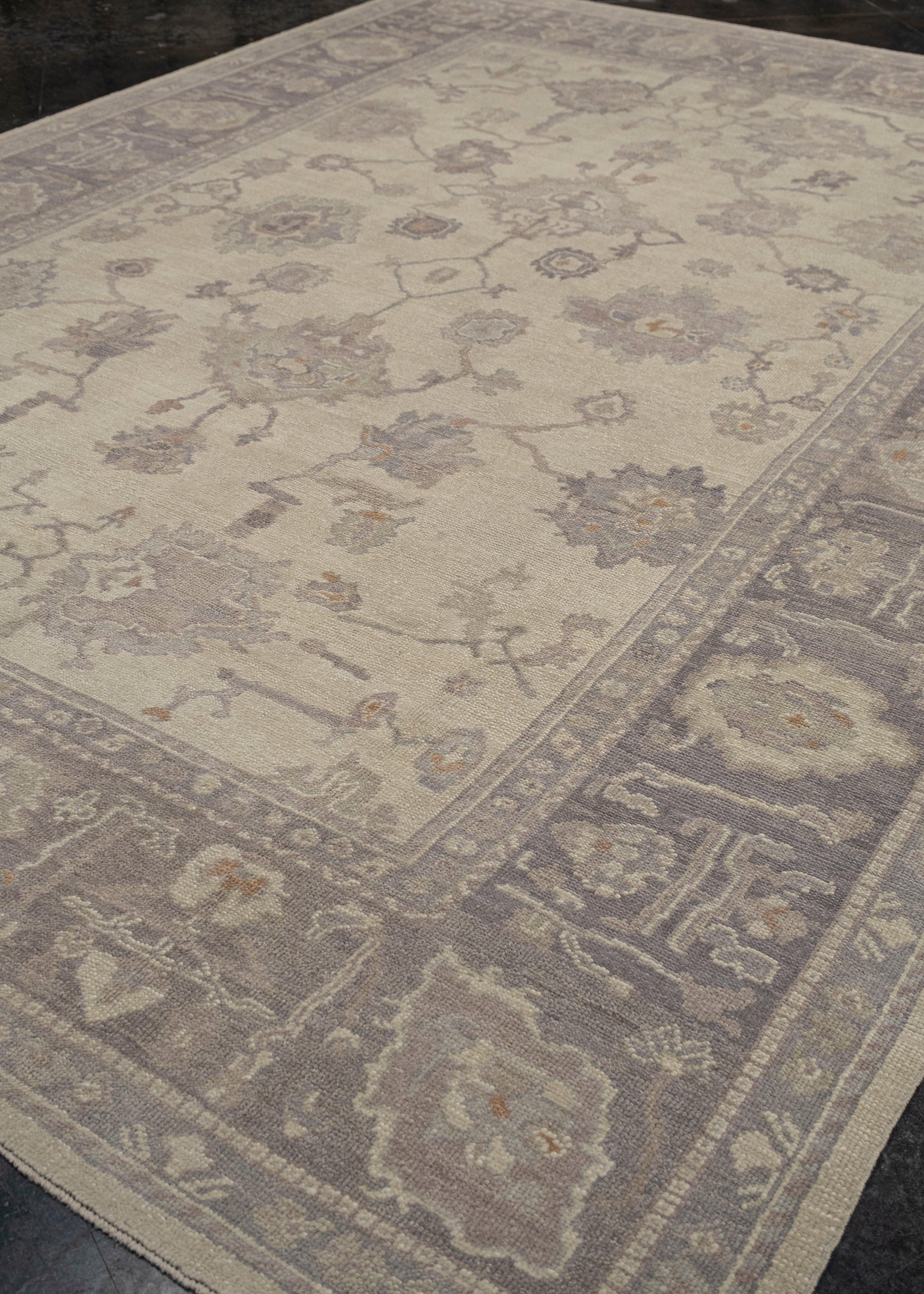 Hand-Knotted Turkish Oushak Rug 10' x 14' #6090 For Sale