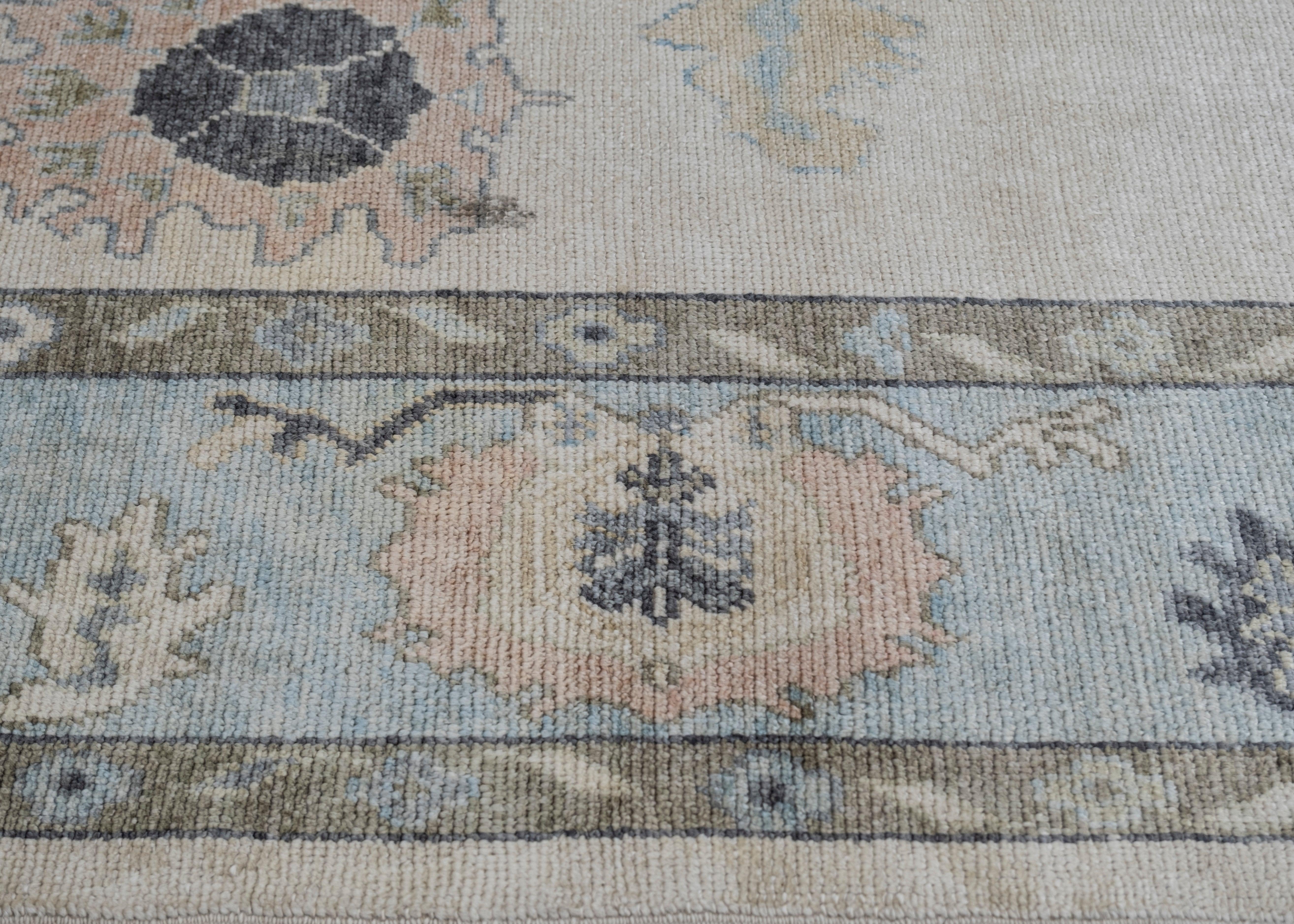 Oushak Rug Oriental Hand Knotted Turkish Oushak 9'10