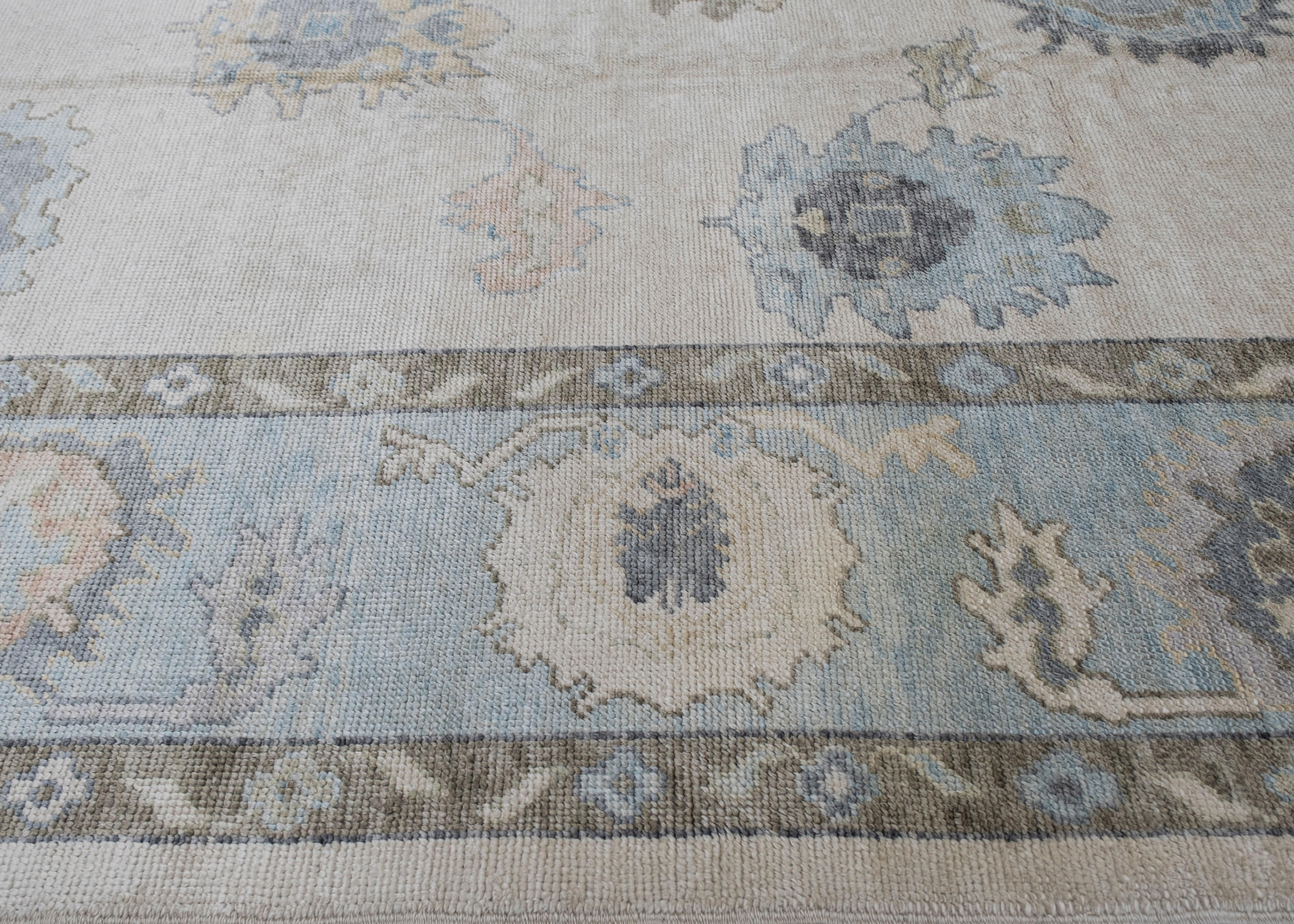 Contemporary Turkish Oushak Rug 10'10