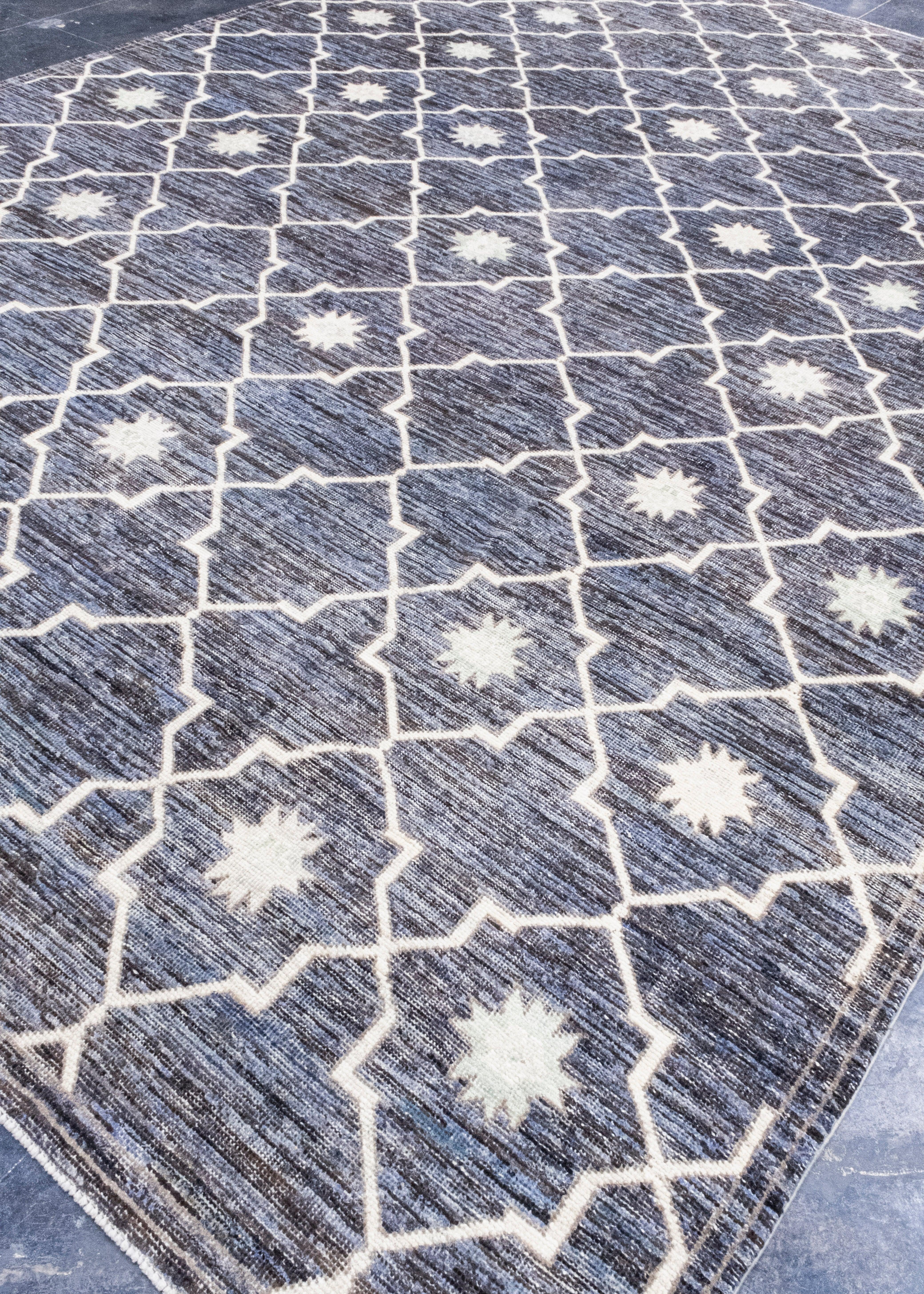 Hand-Knotted Turkish Oushak Rug 10'2