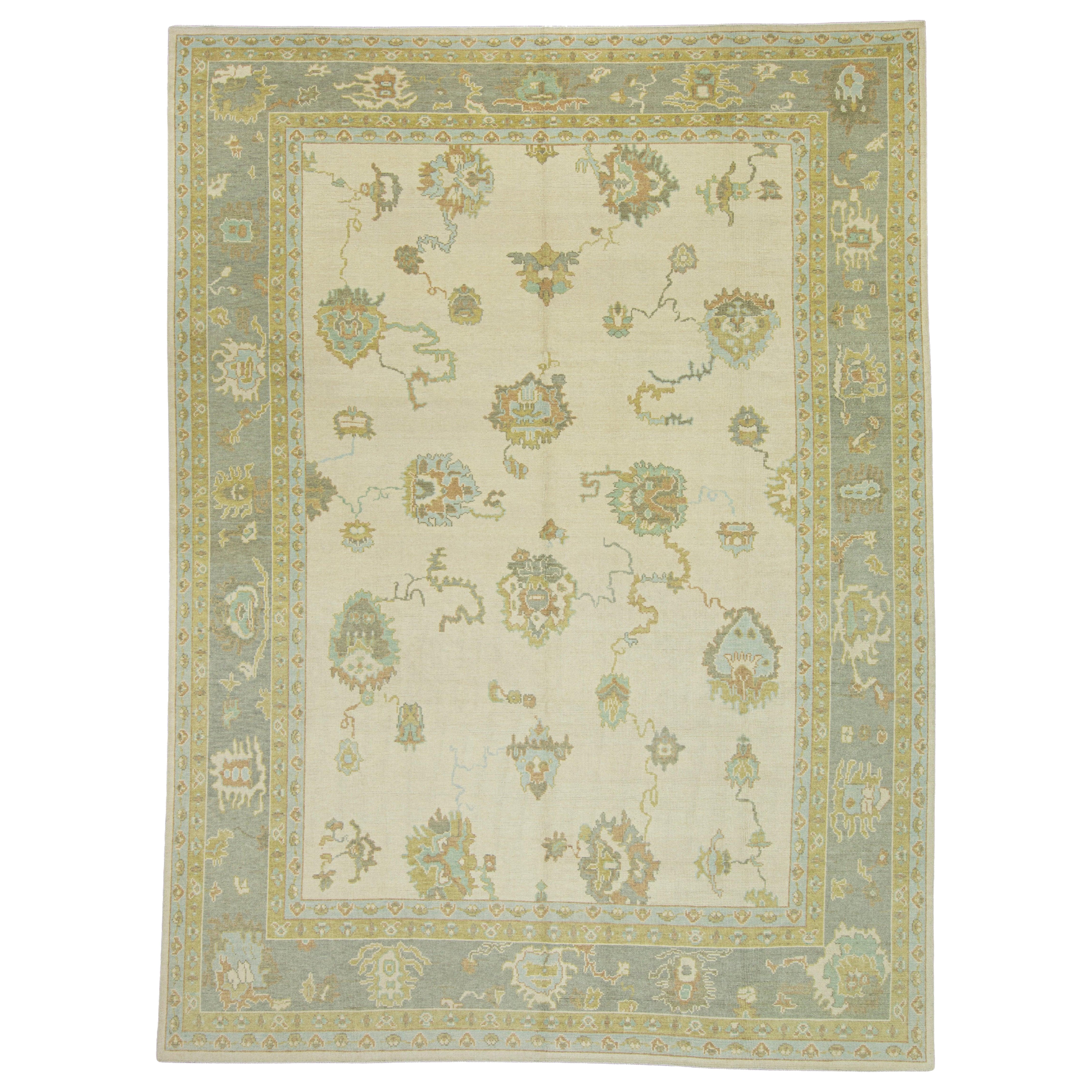 Tappeto turco Oushak 10'3" x 13'10" in vendita