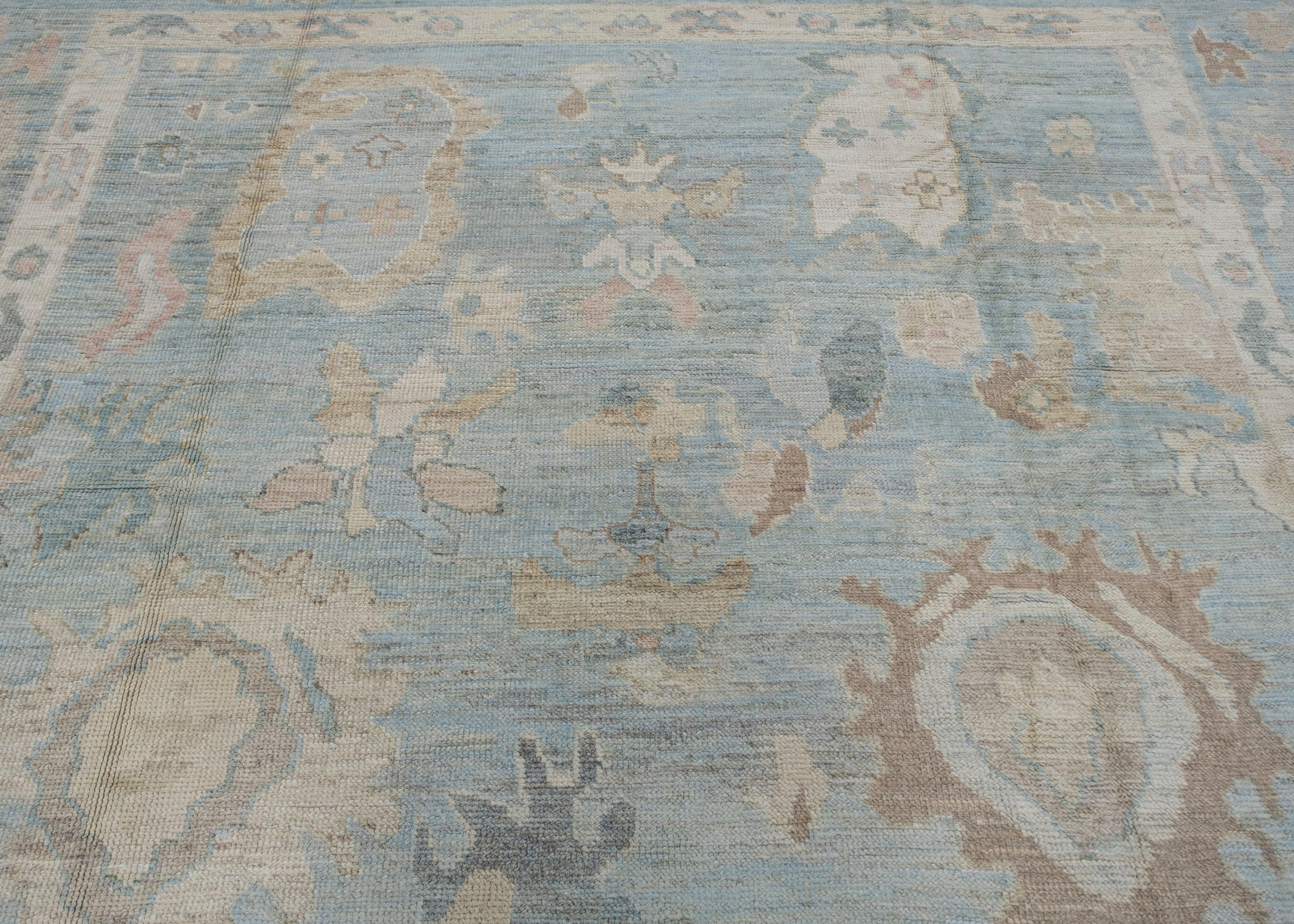 Oushak Rug Oriental Hand Knotted Turkish Oushak 9'10