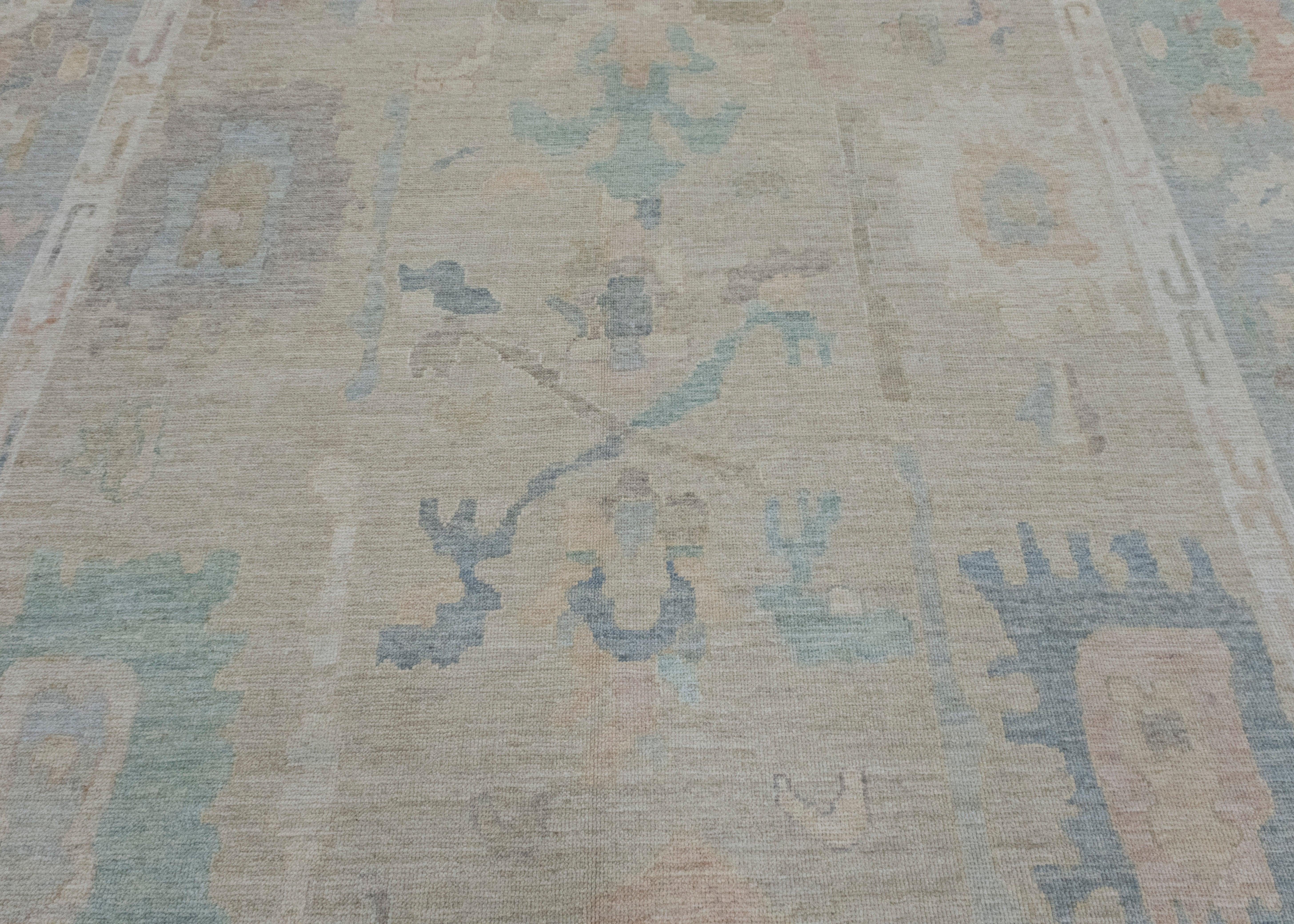 Wool Turkish Oushak Rug 11'10