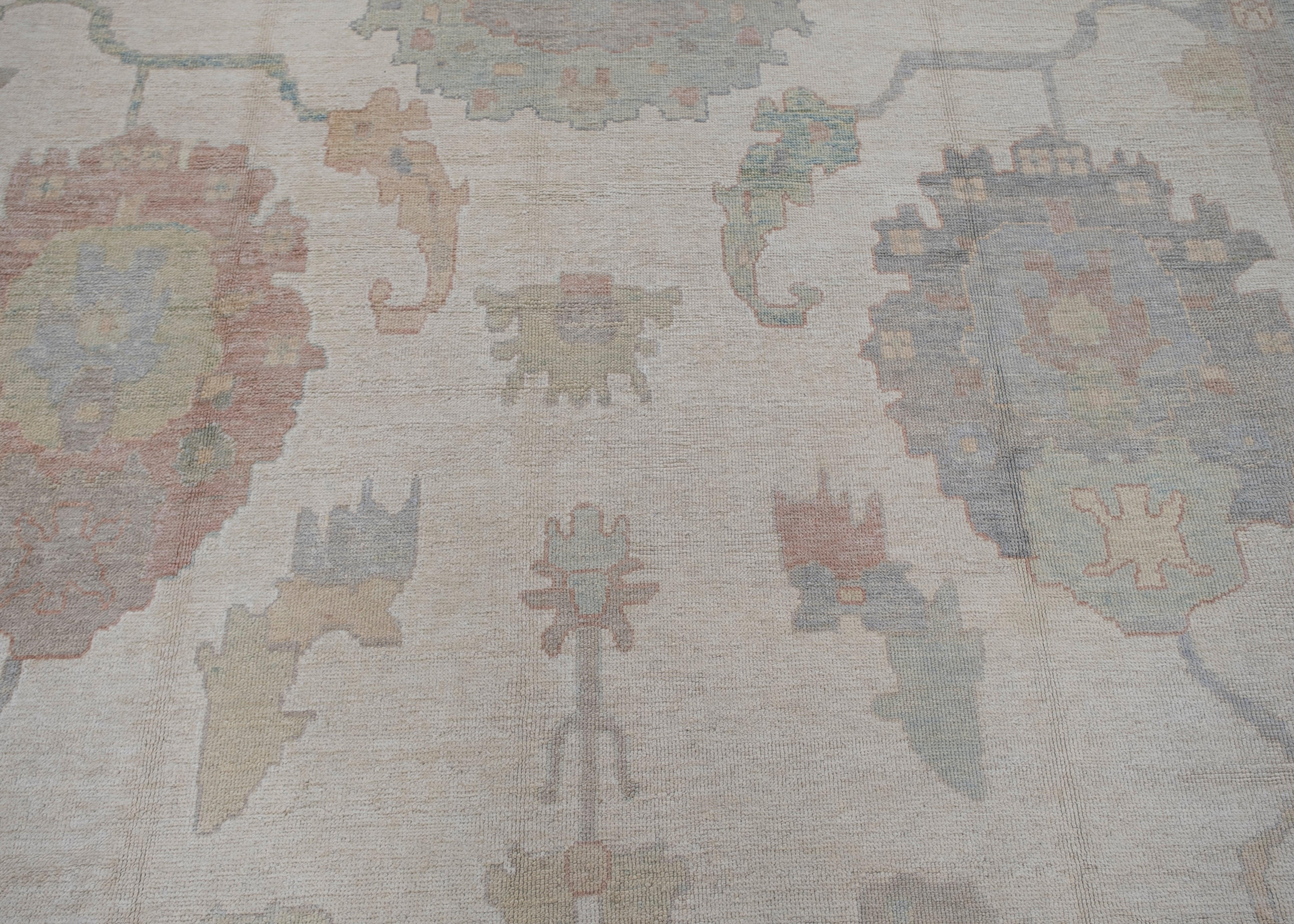 Oushak Rug Oriental Hand Knotted Turkish Oushak 9'10
