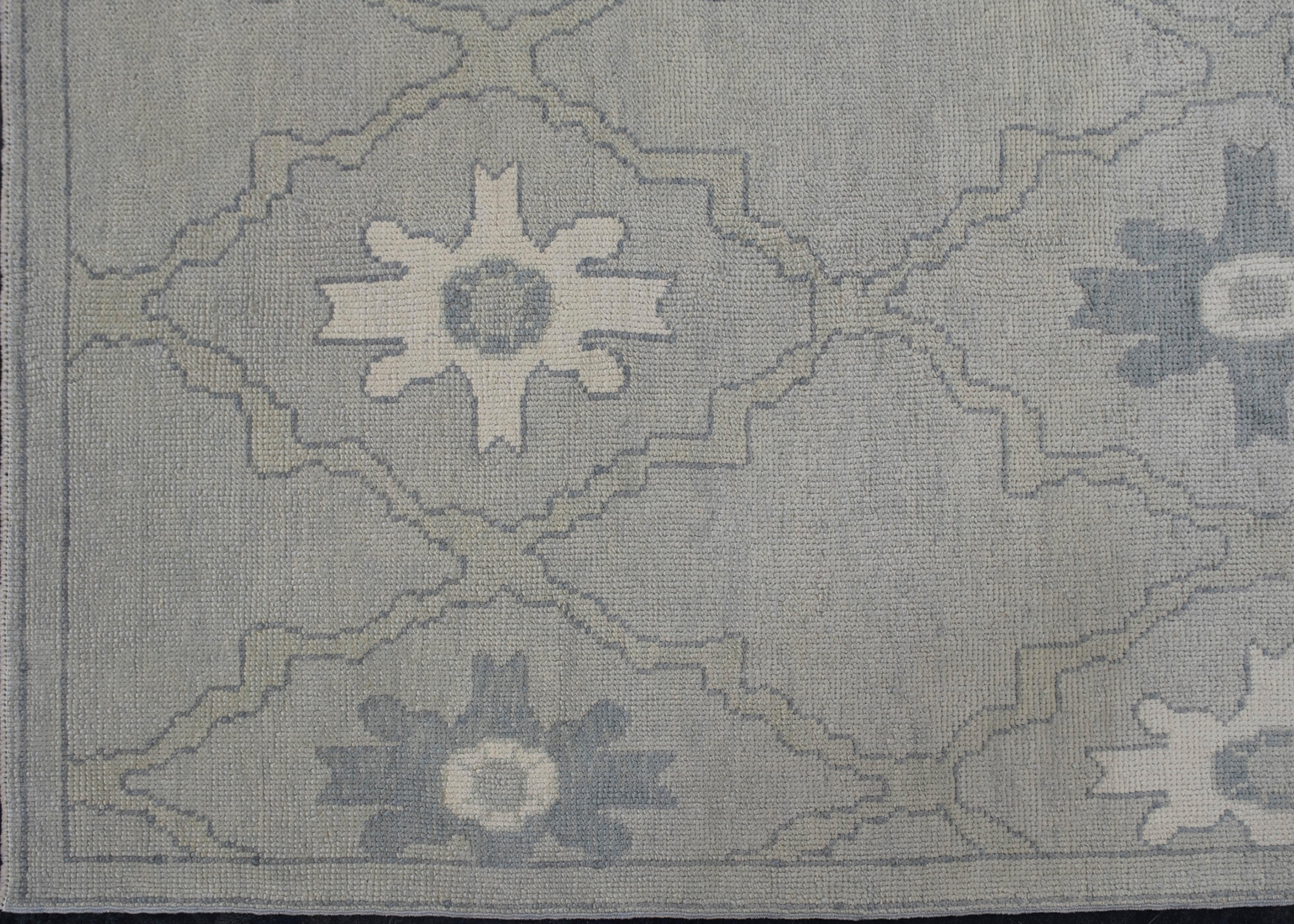 Oushak Rug Oriental Hand Knotted Turkish Antique Look Oushak 7'10