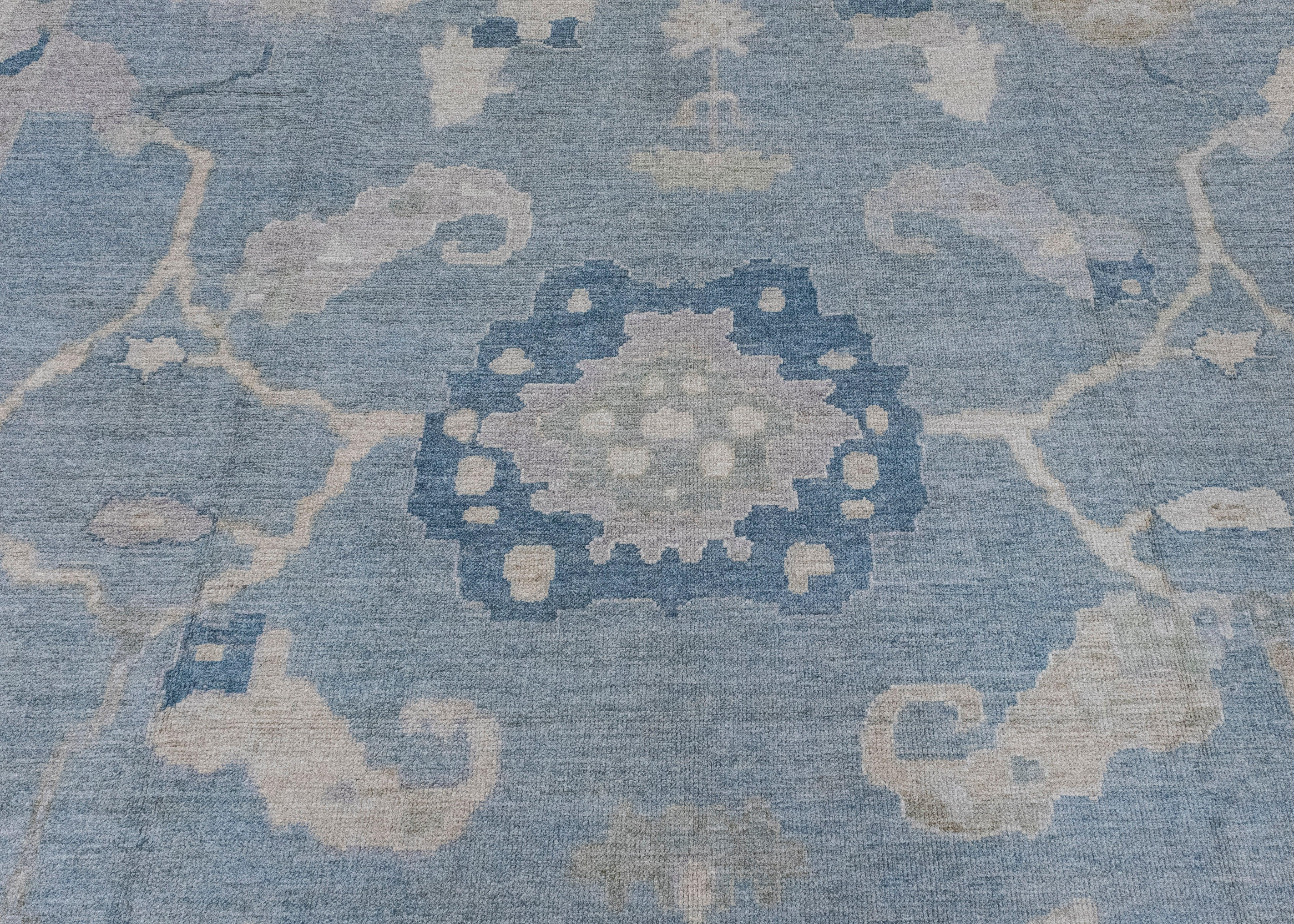 Contemporary Turkish Oushak Rug 11'11
