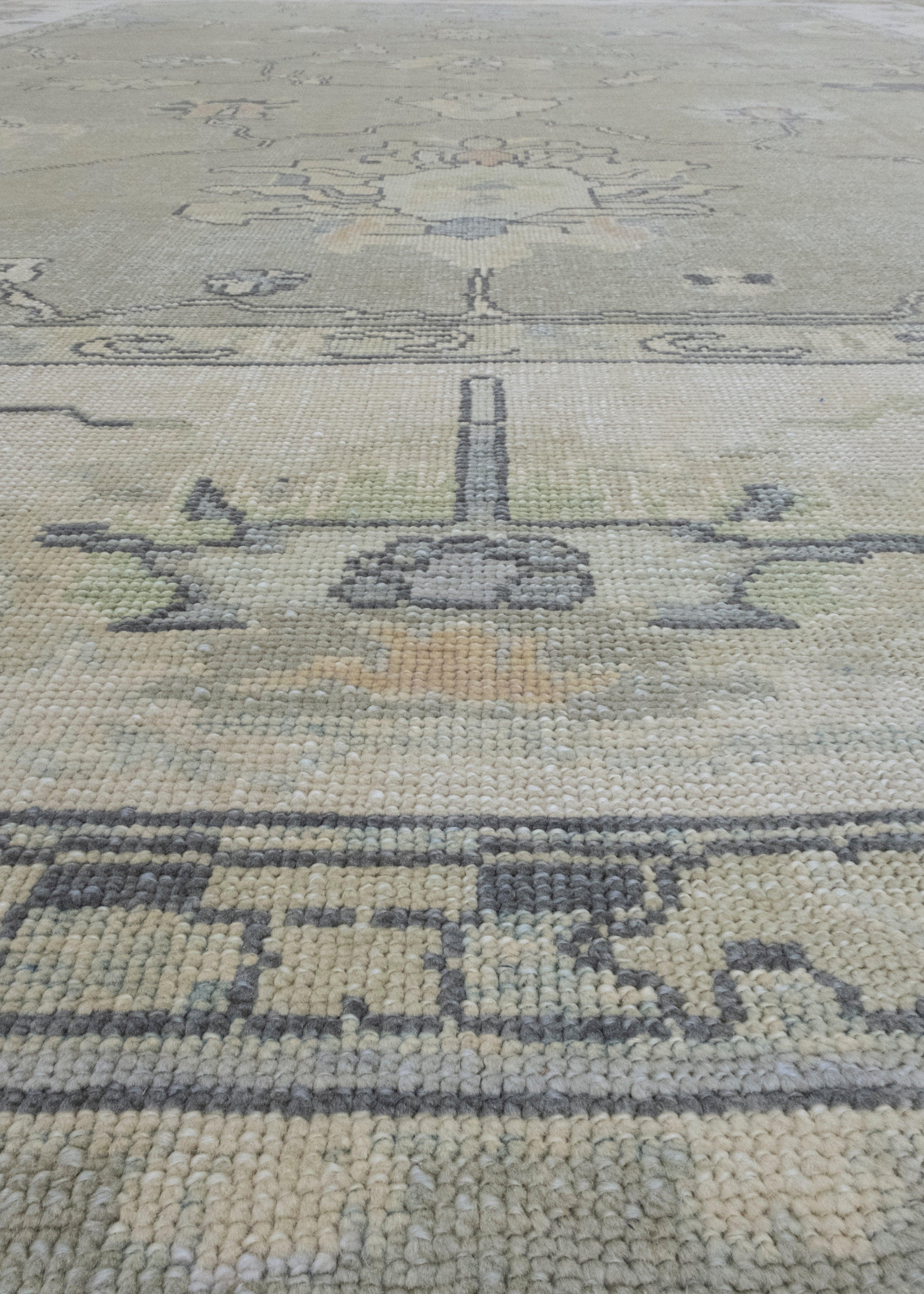 XXIe siècle et contemporain Tapis turc Oushak 11'11