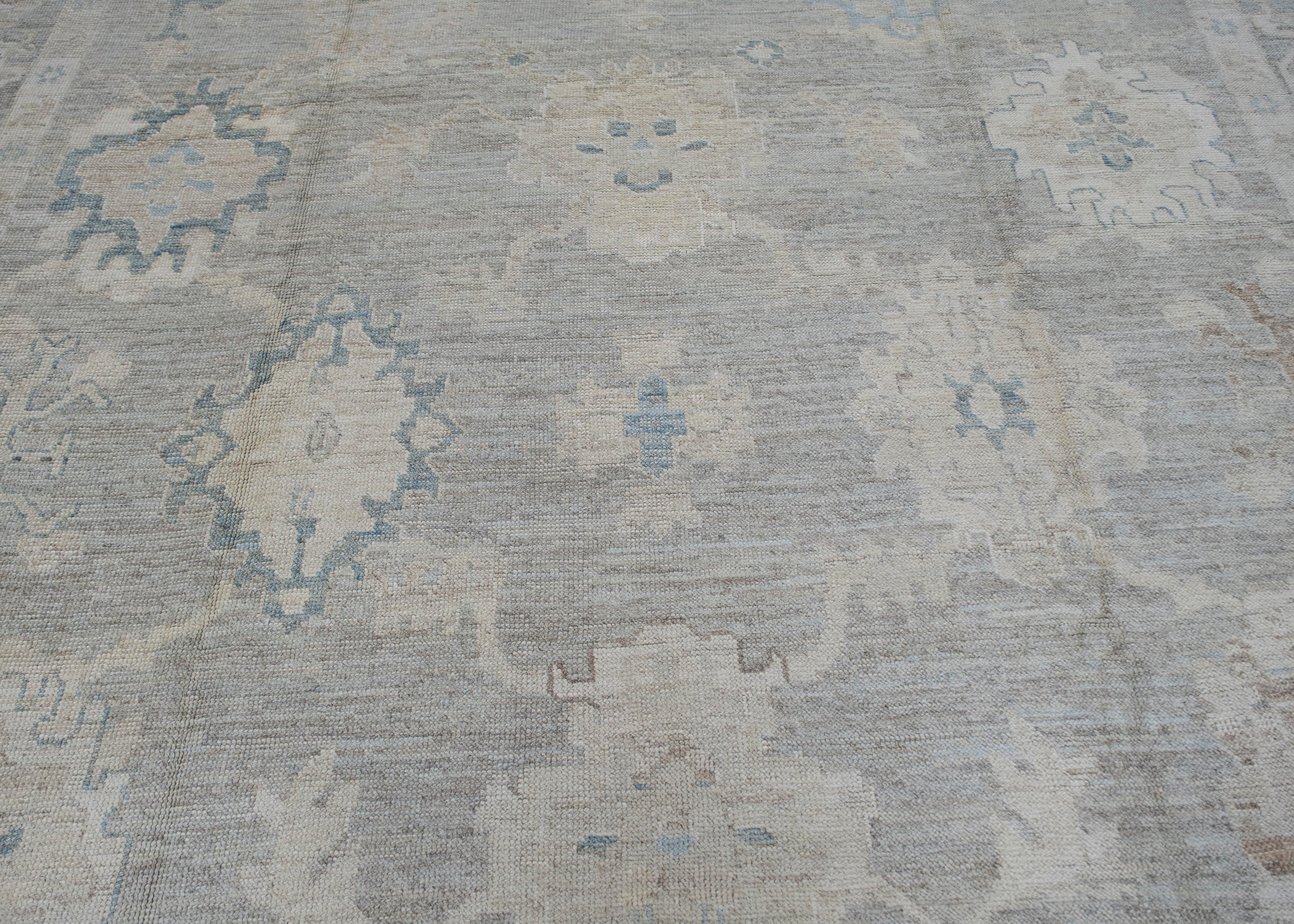 Oushak Rug Oriental Hand Knotted Turkish Oushak 9'10