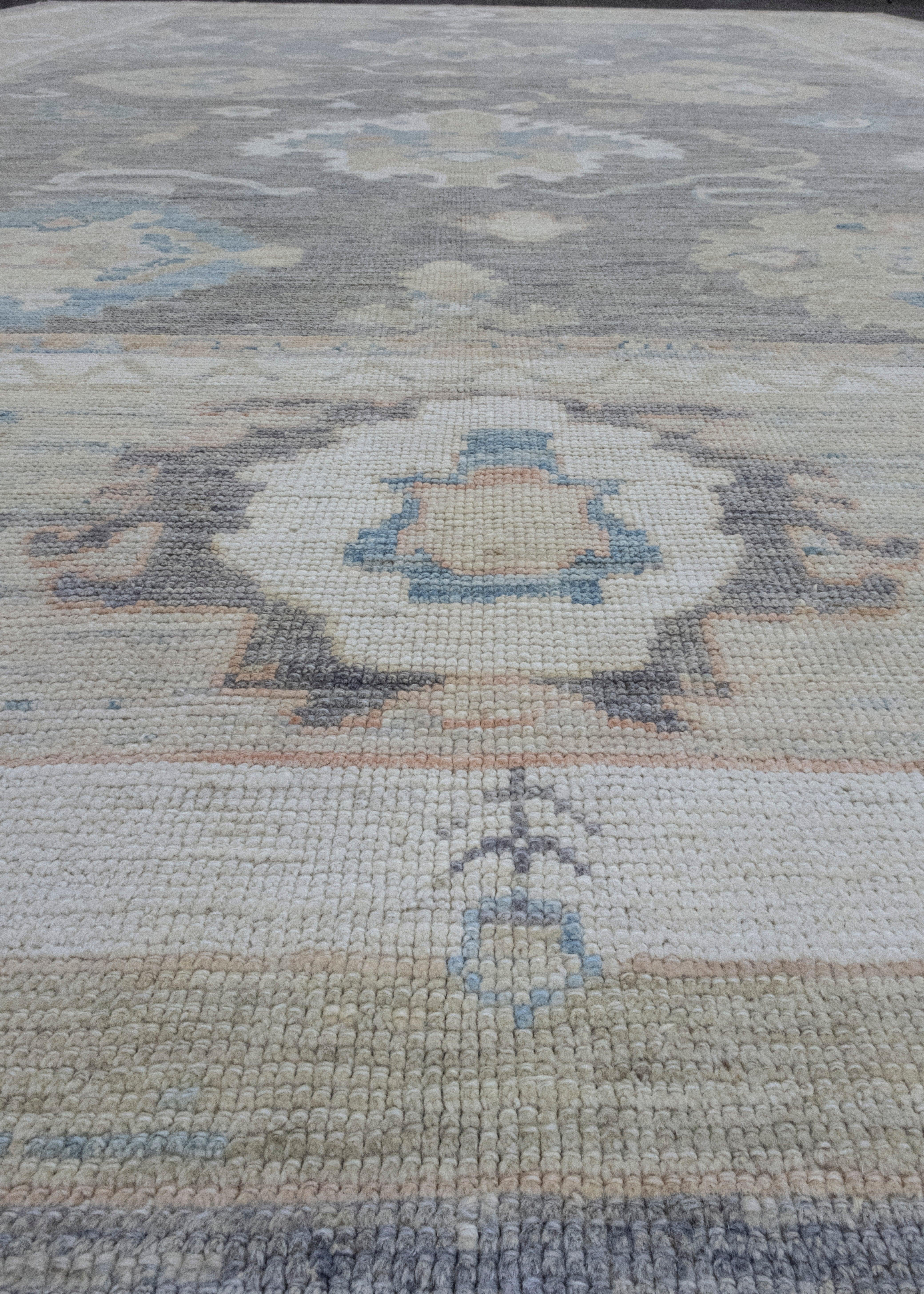 Contemporary Turkish Oushak Rug 11'4