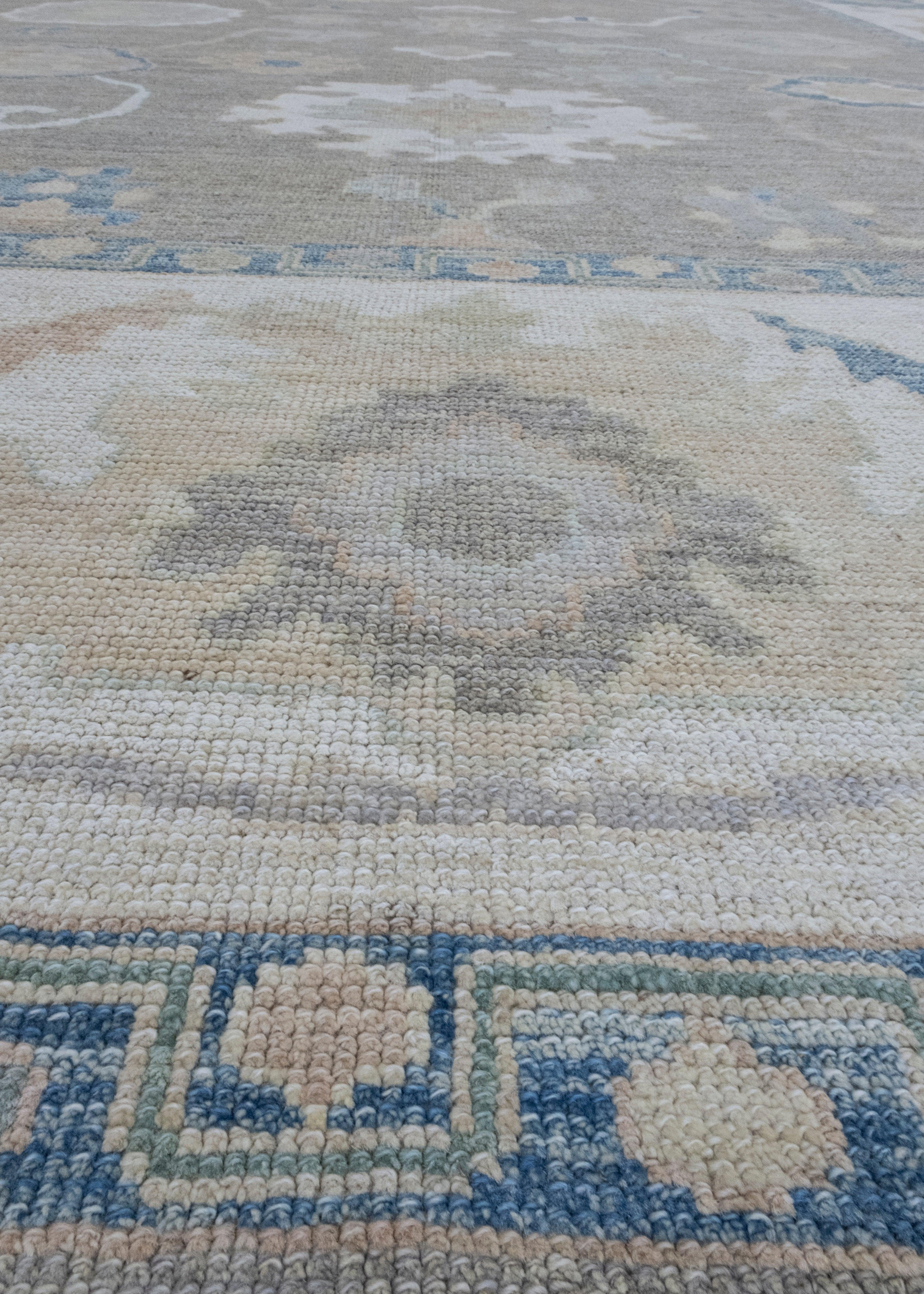 Contemporary Turkish Oushak Rug 11'5