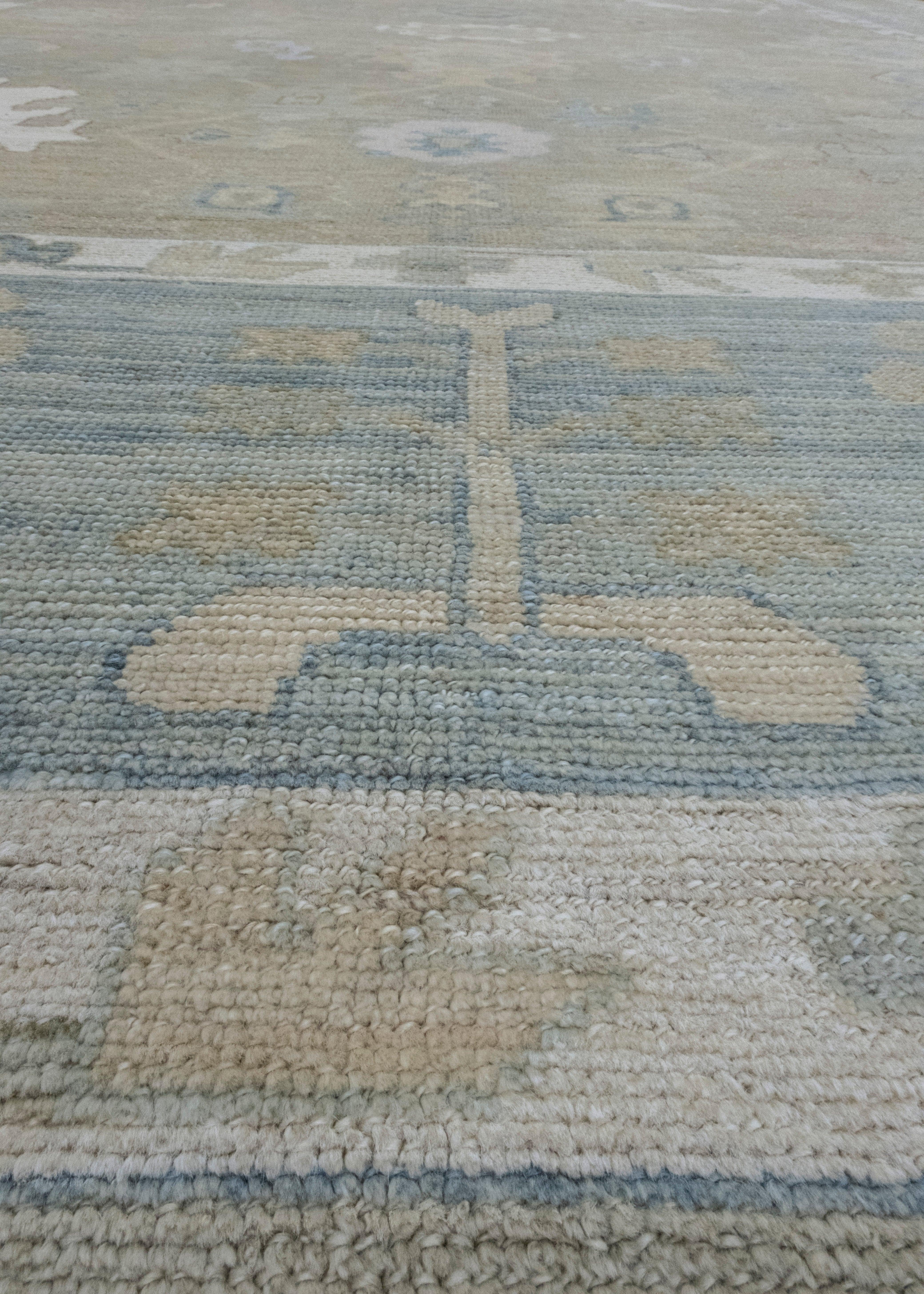Contemporary Turkish Oushak Rug 11'5