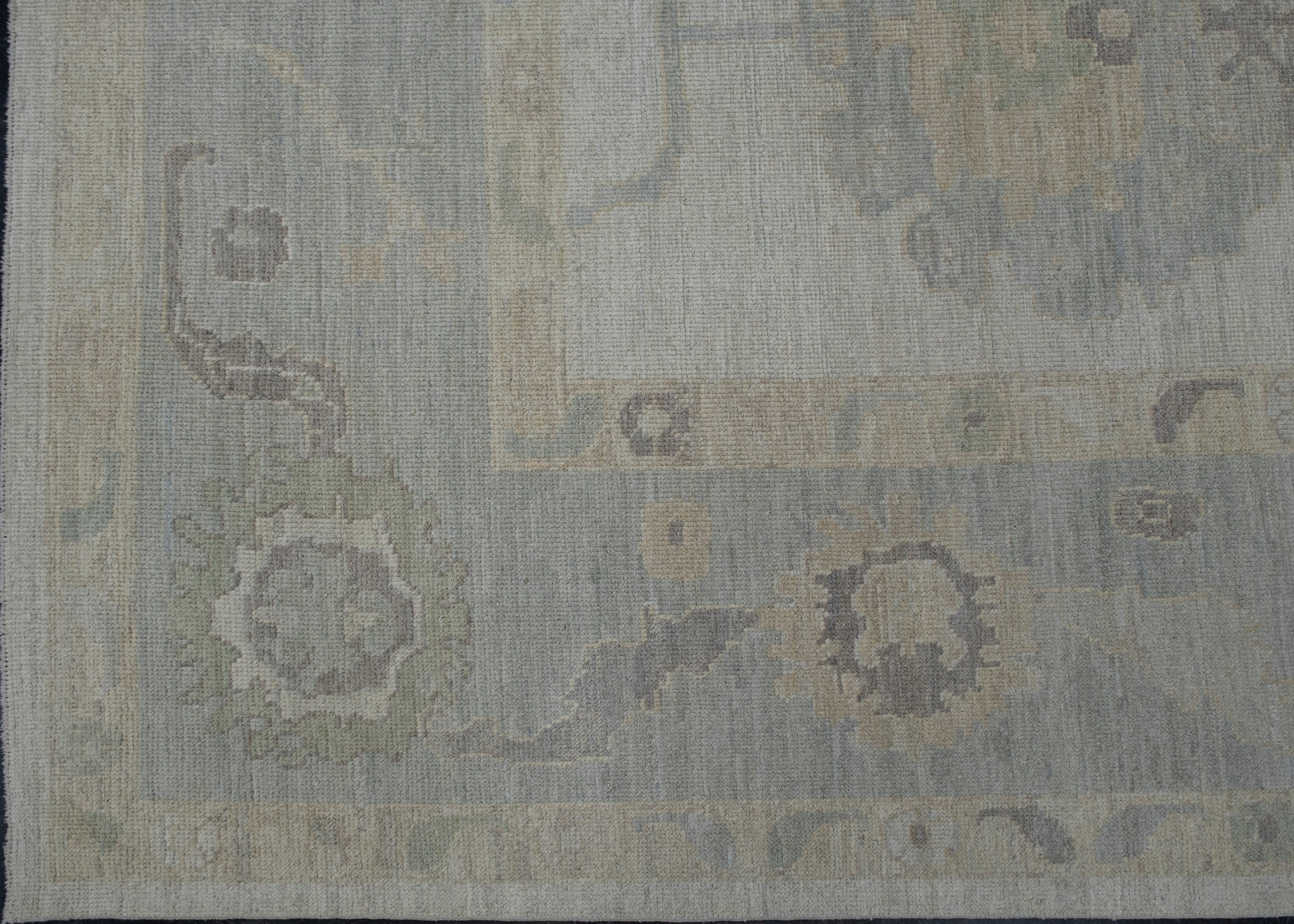 Noué à la main Tapis turc Oushak 11'7