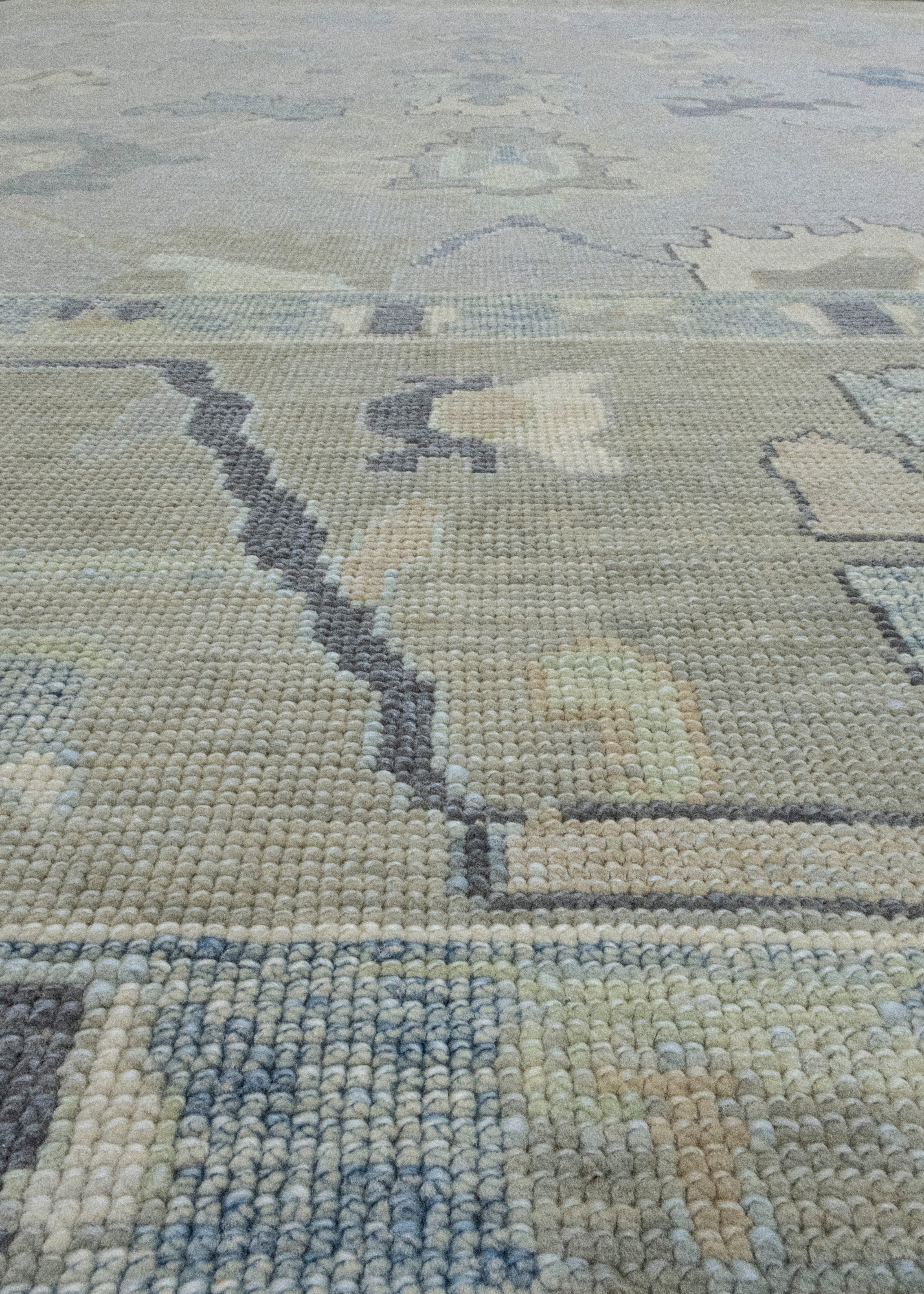 XXIe siècle et contemporain Tapis turc Oushak 11'9