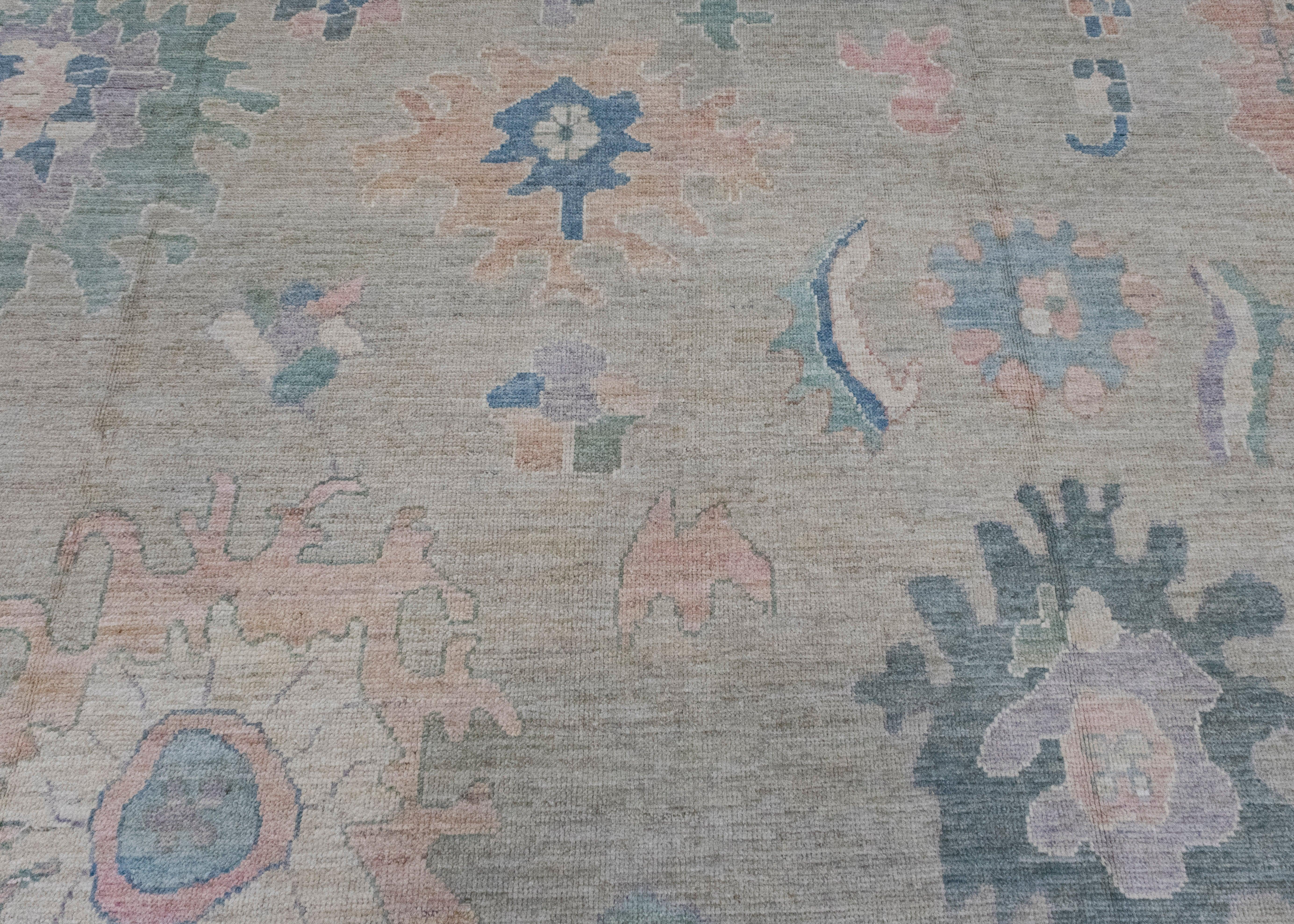 Contemporary Turkish Oushak Rug 12' x 14'11