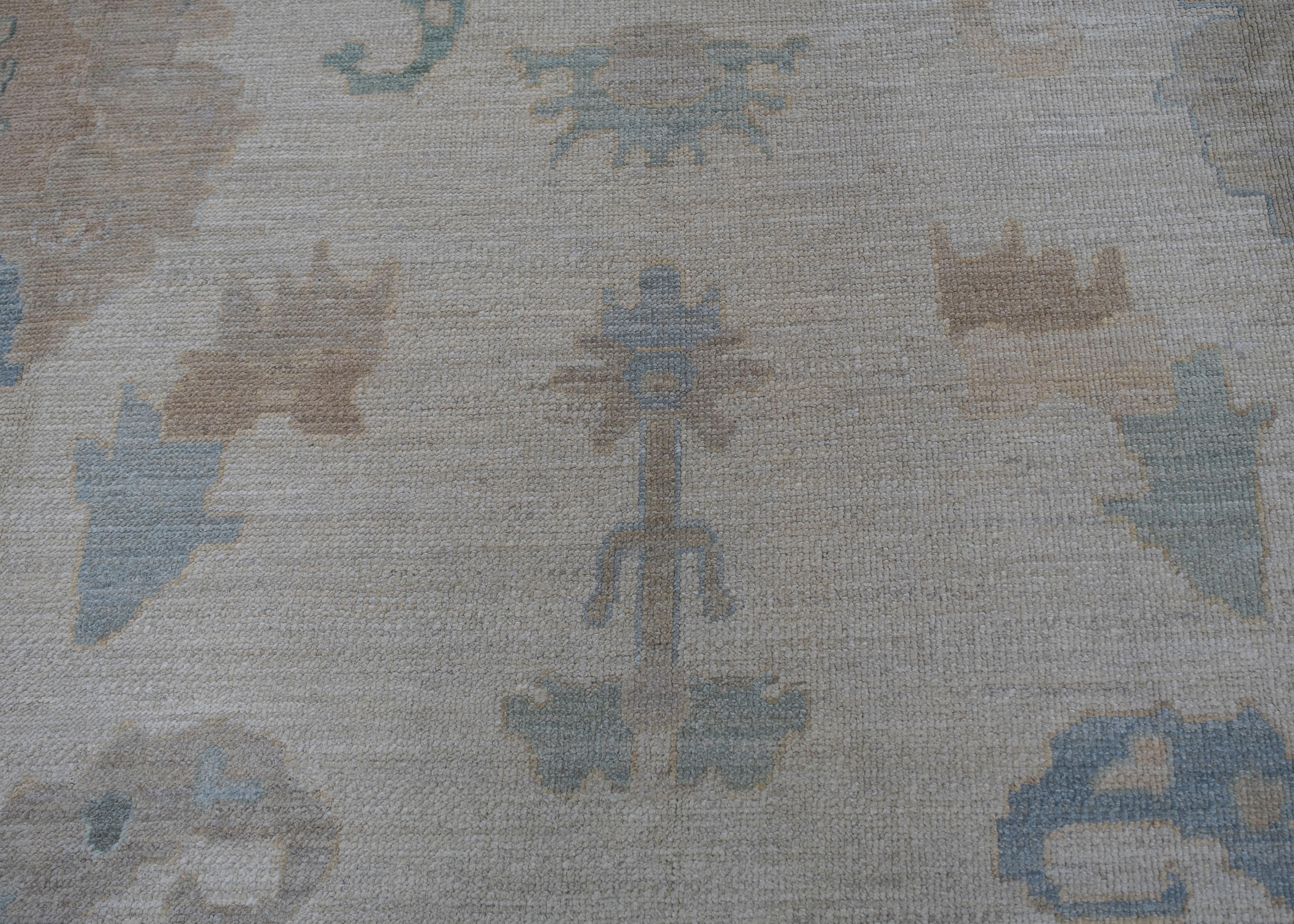 Oushak Rug Oriental Hand Knotted Turkish Oushak 9'2