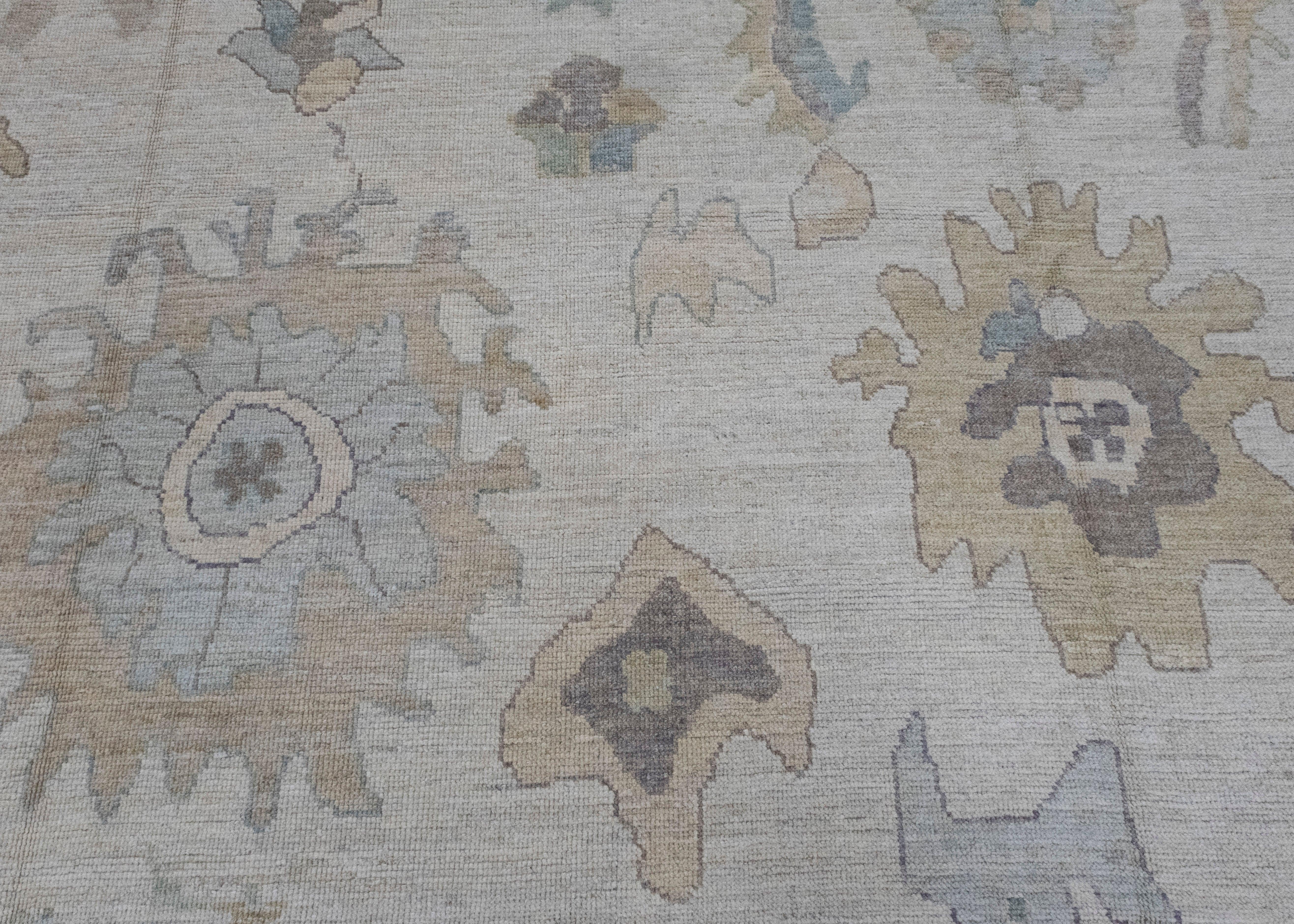 Contemporary Turkish Oushak Rug 12' x 15'2