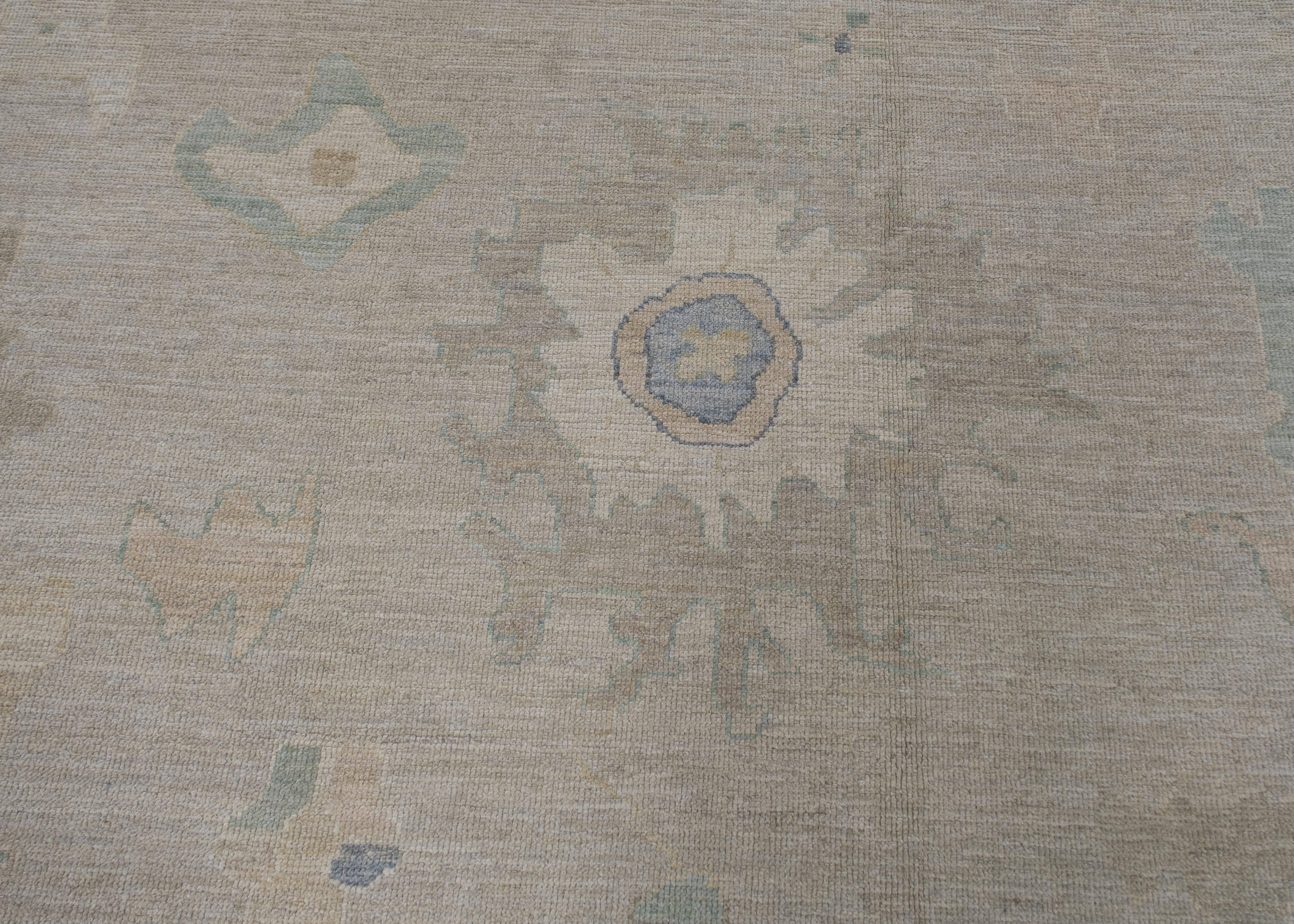 Contemporary Turkish Oushak Rug 12' x 15'3