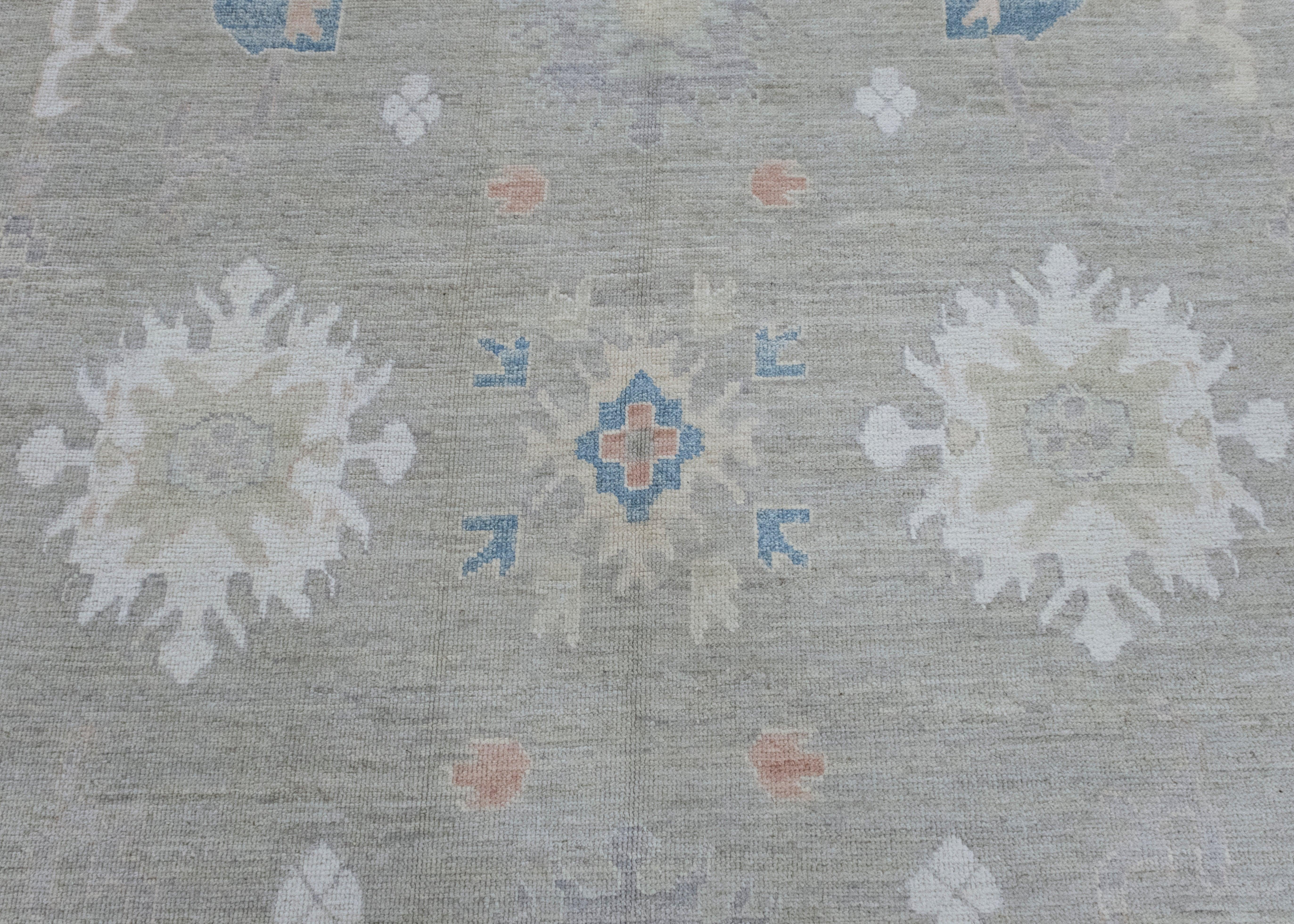 Contemporary Turkish Oushak Rug 12' x 15'3