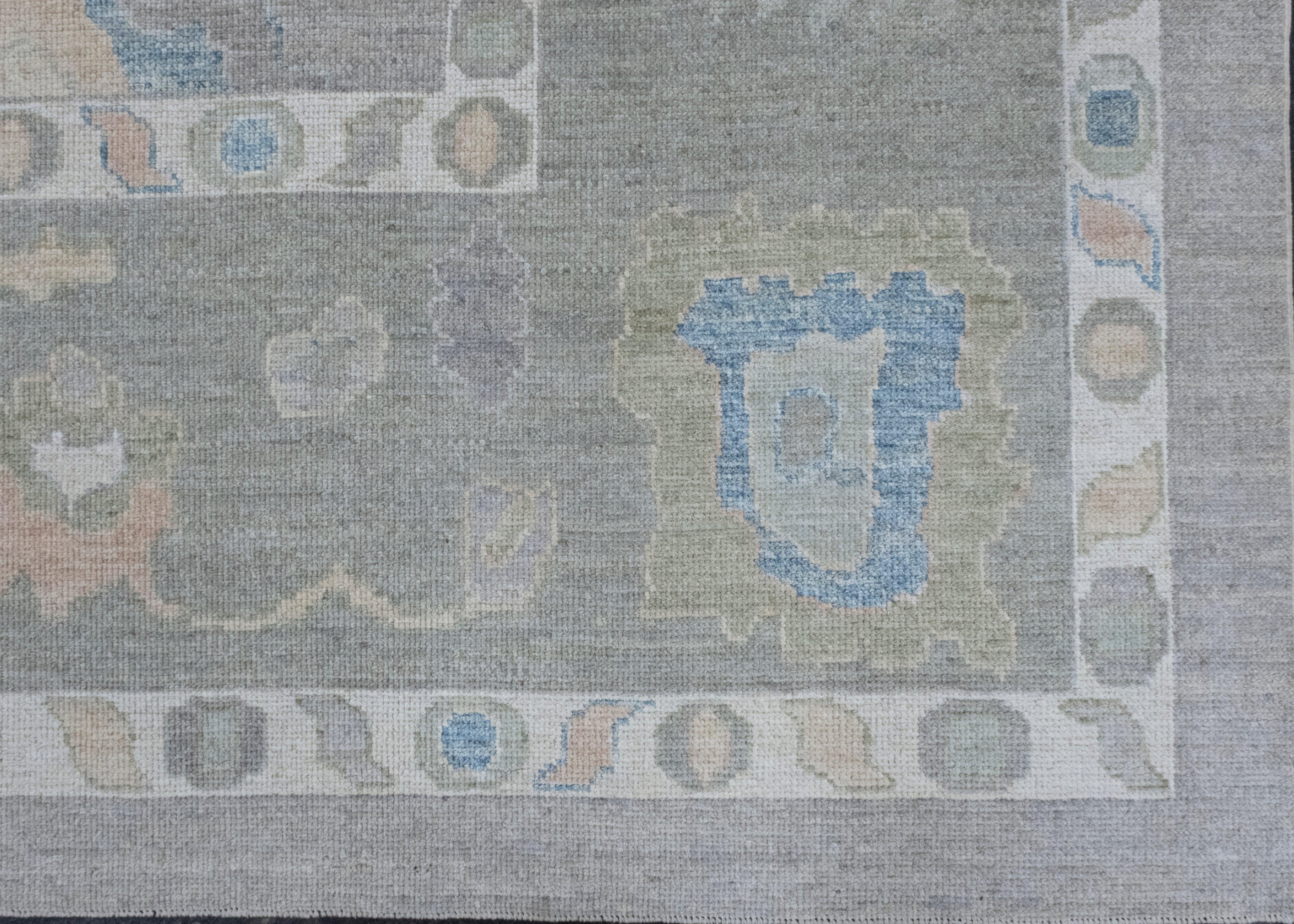 Annodato a mano Tappeto Oushak turco 12' x 15'4
