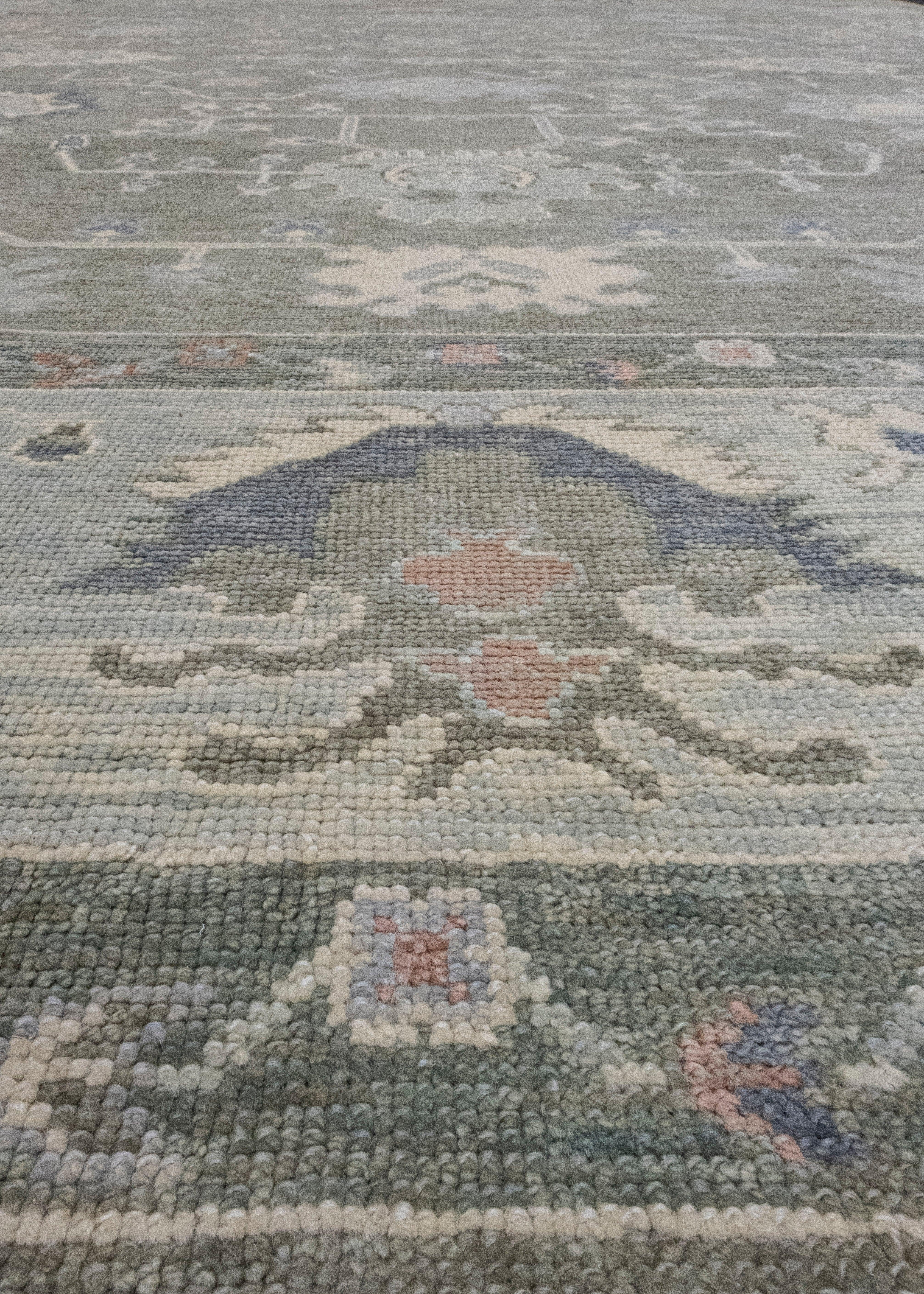 Wool Turkish Oushak Rug 12'1