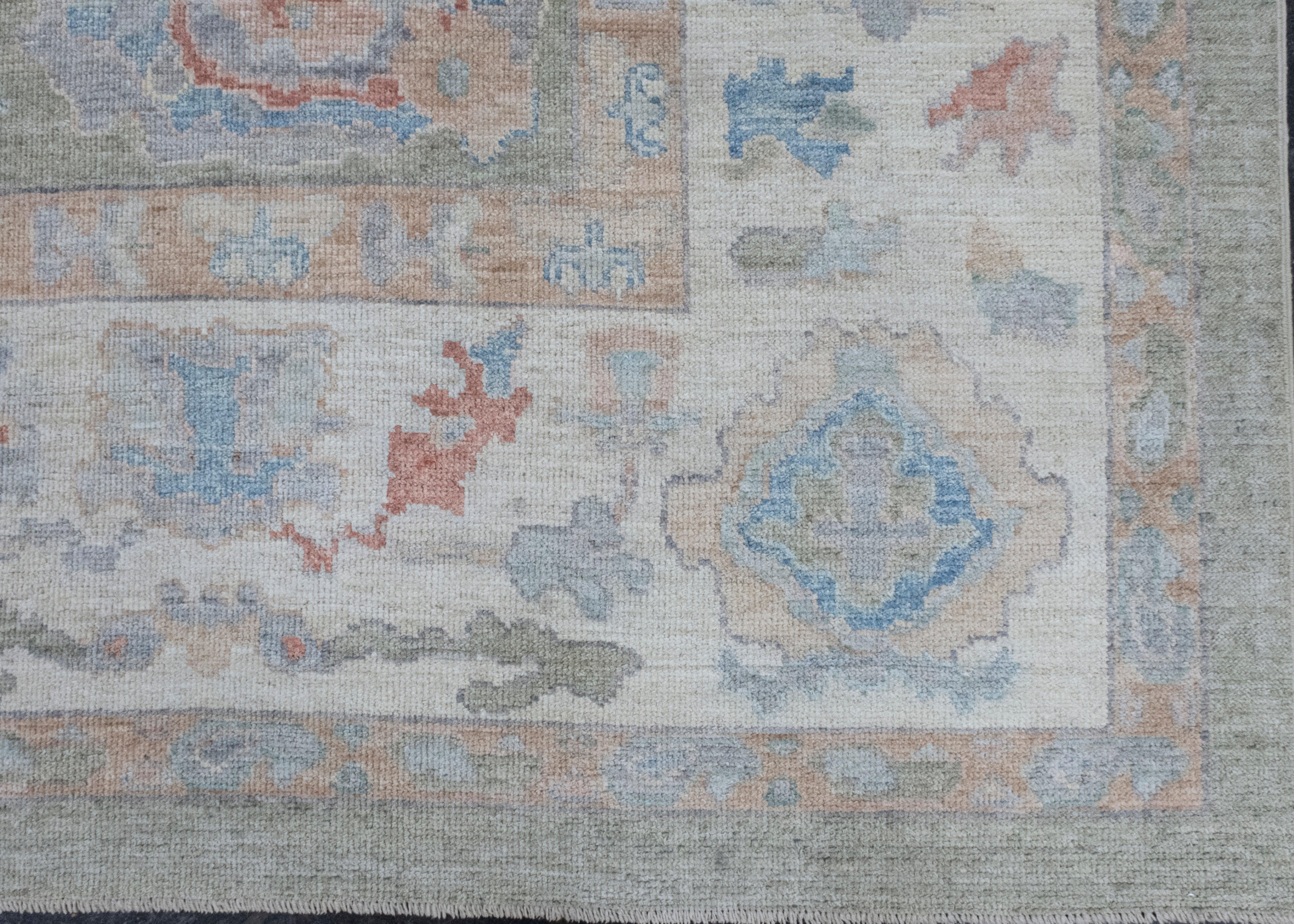 Contemporary Turkish Oushak Rug 12'1