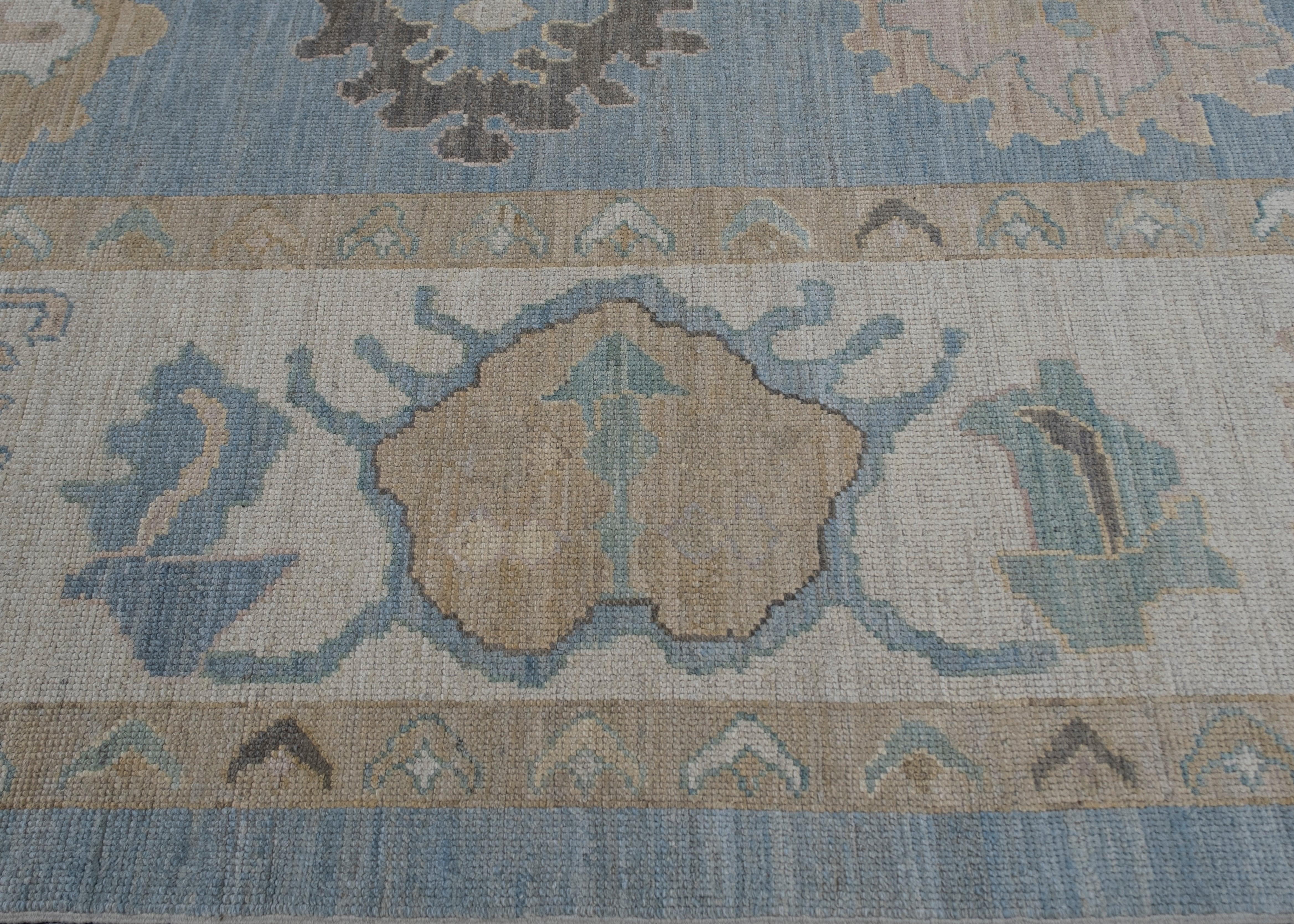 Oushak Rug Oriental Hand Knotted Turkish Oushak 9'10