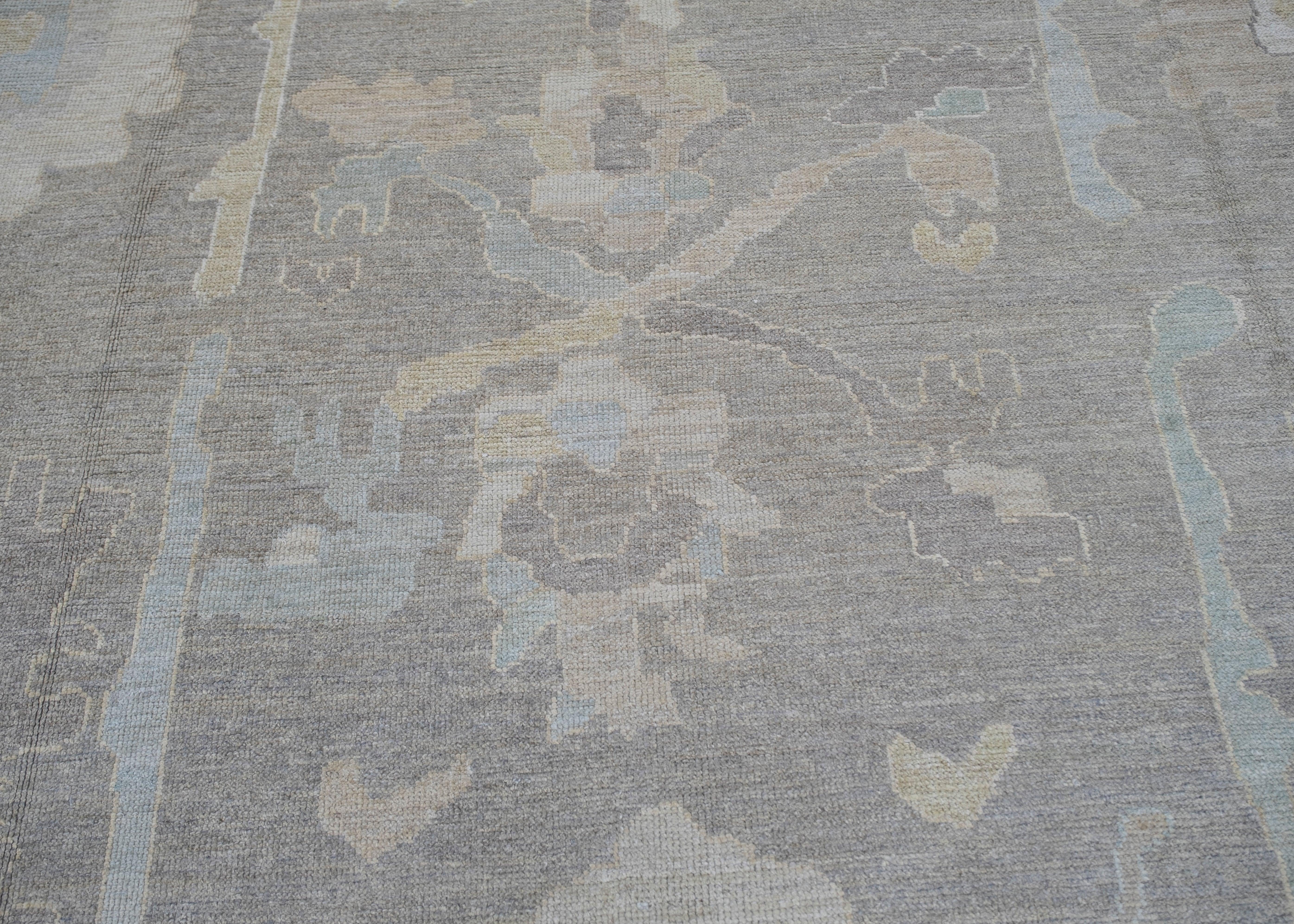 Oushak Rug Oriental Hand Knotted Turkish Oushak 9'2