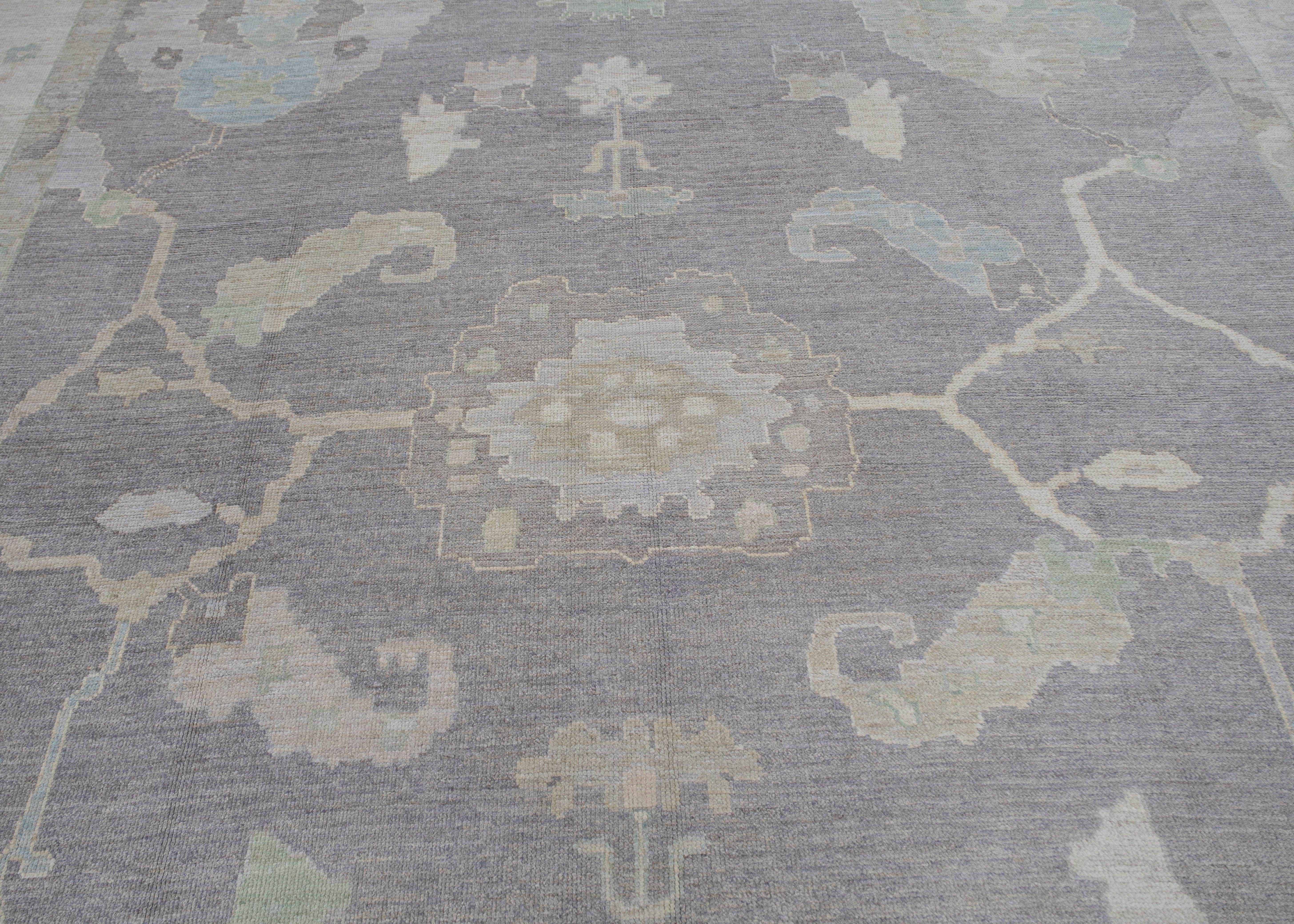 Oushak Rug Oriental Hand Knotted Turkish Oushak 4'1