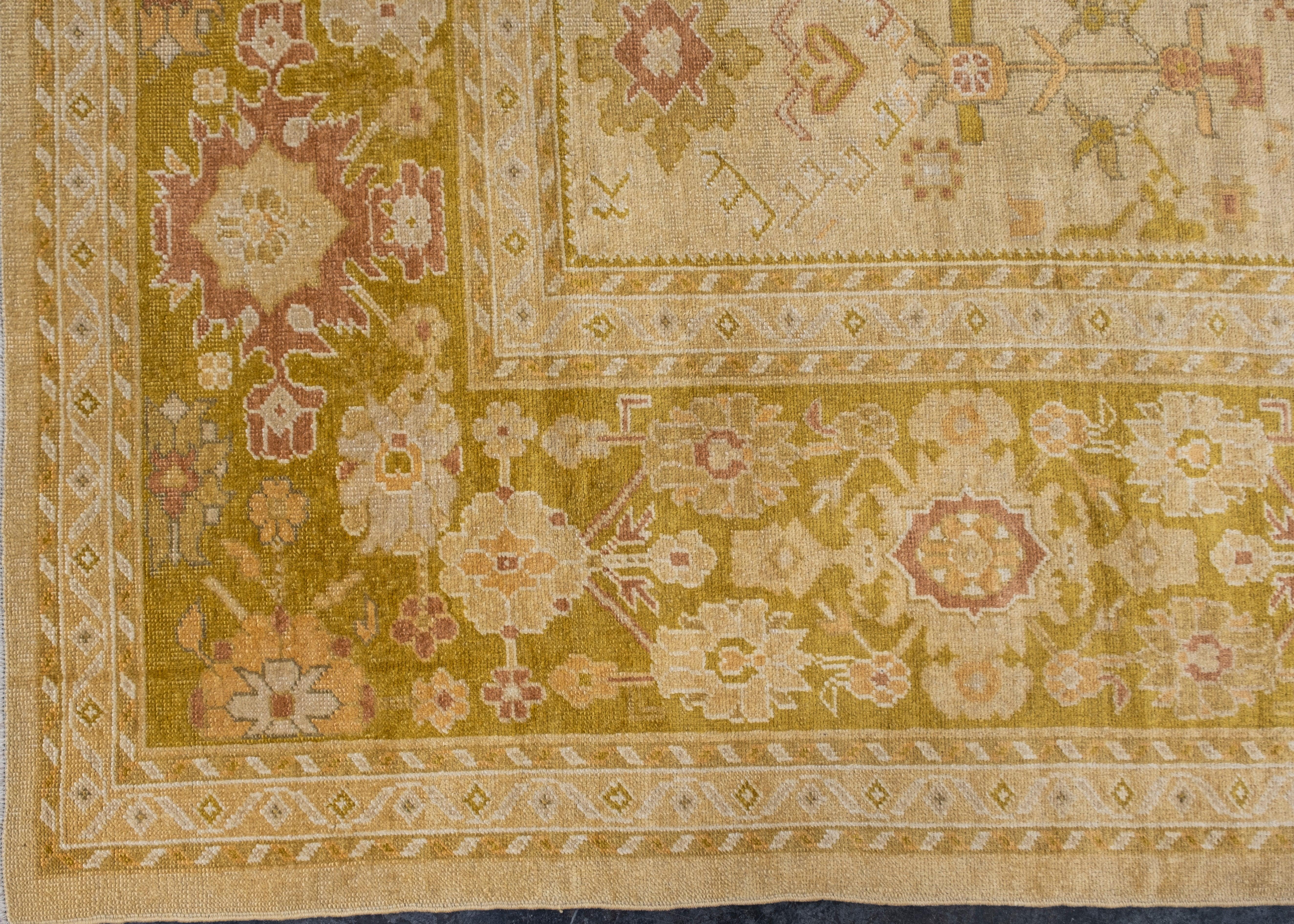 Oushak Rug Oriental Hand Knotted Turkish Oushak 9'10