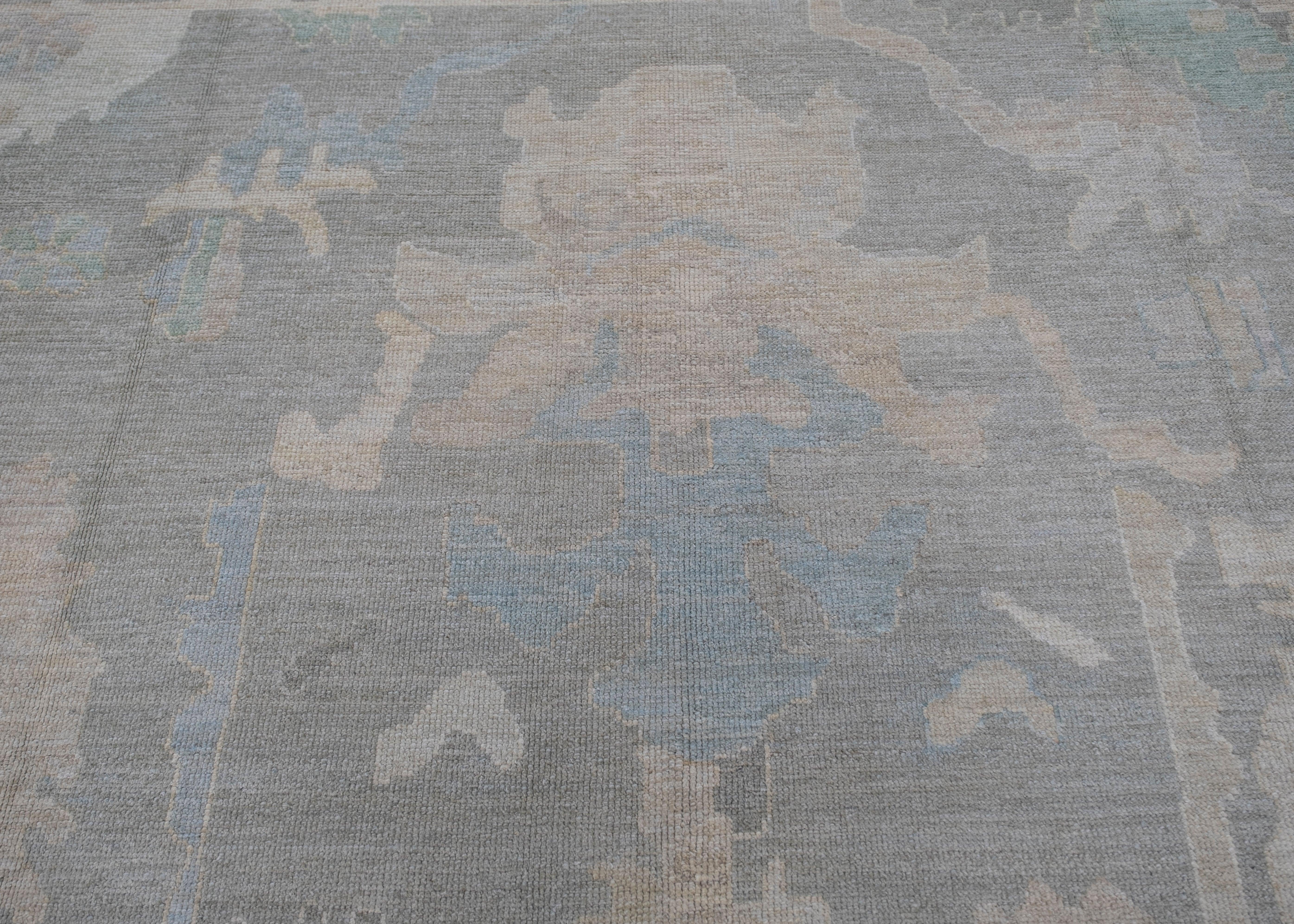 Oushak Rug Oriental Hand Knotted Turkish Oushak 9'4
