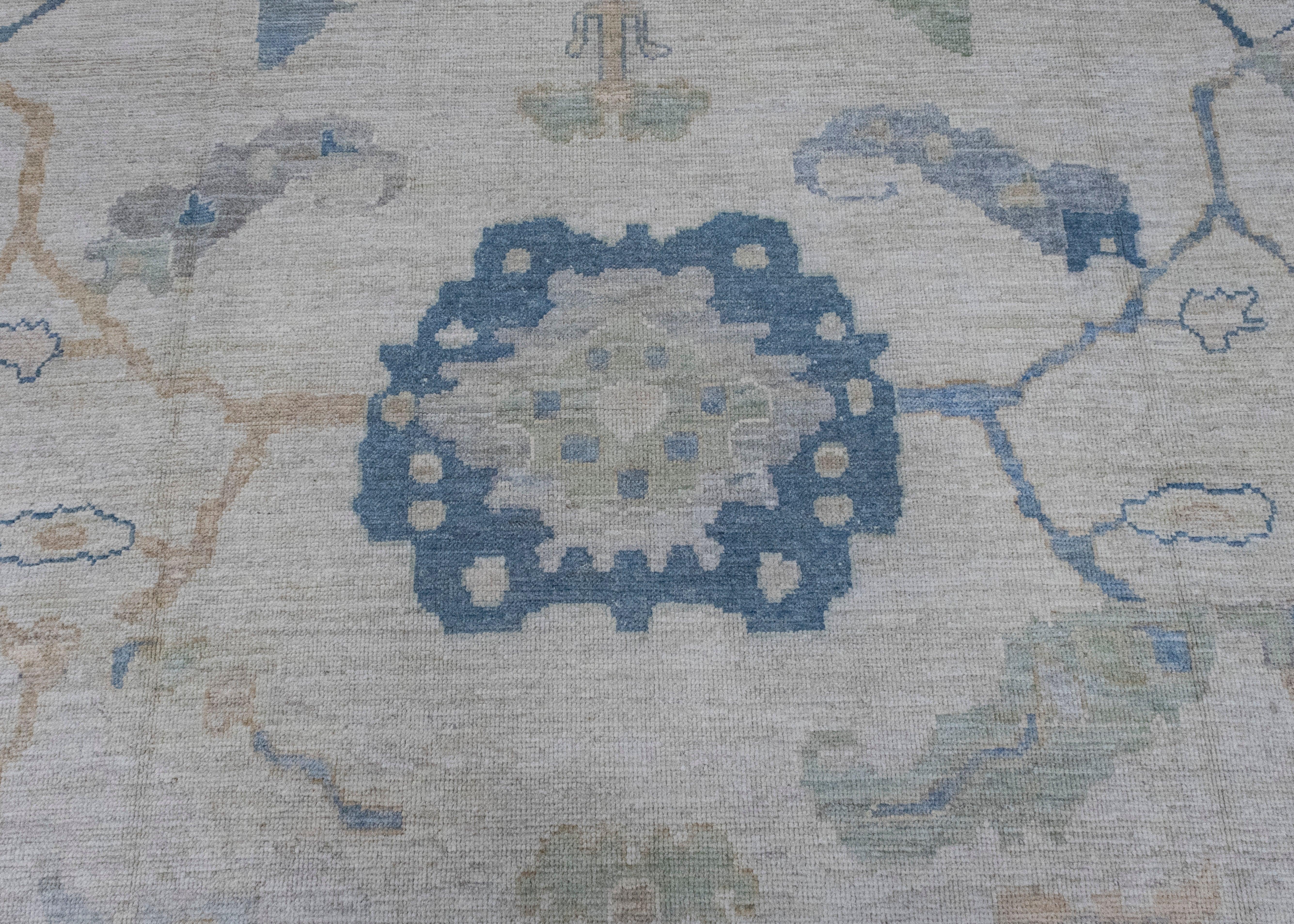 Contemporary Turkish Oushak Rug 12'3