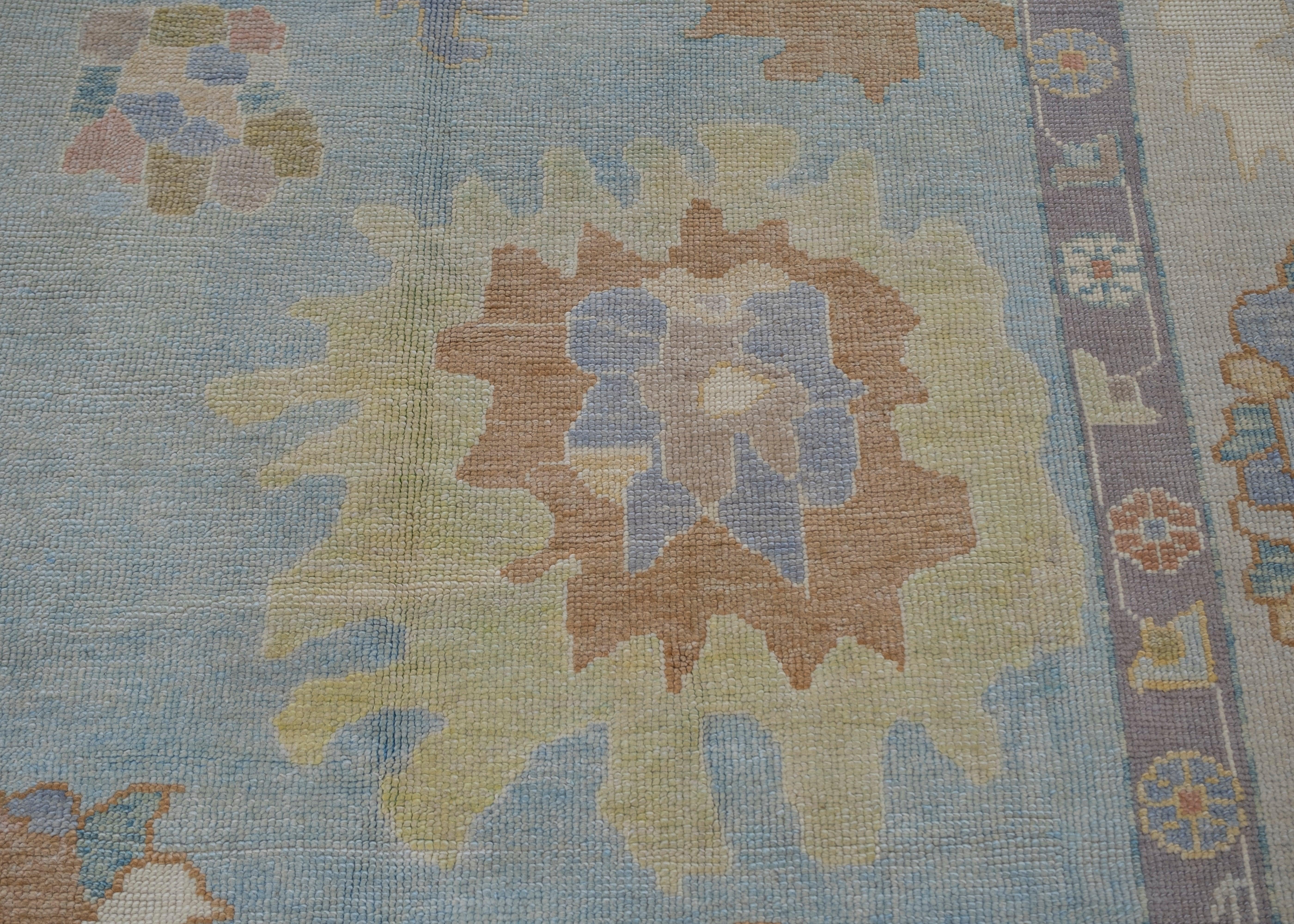 Oushak Rug Oriental Hand Knotted Turkish Antique Look Oushak 10'2