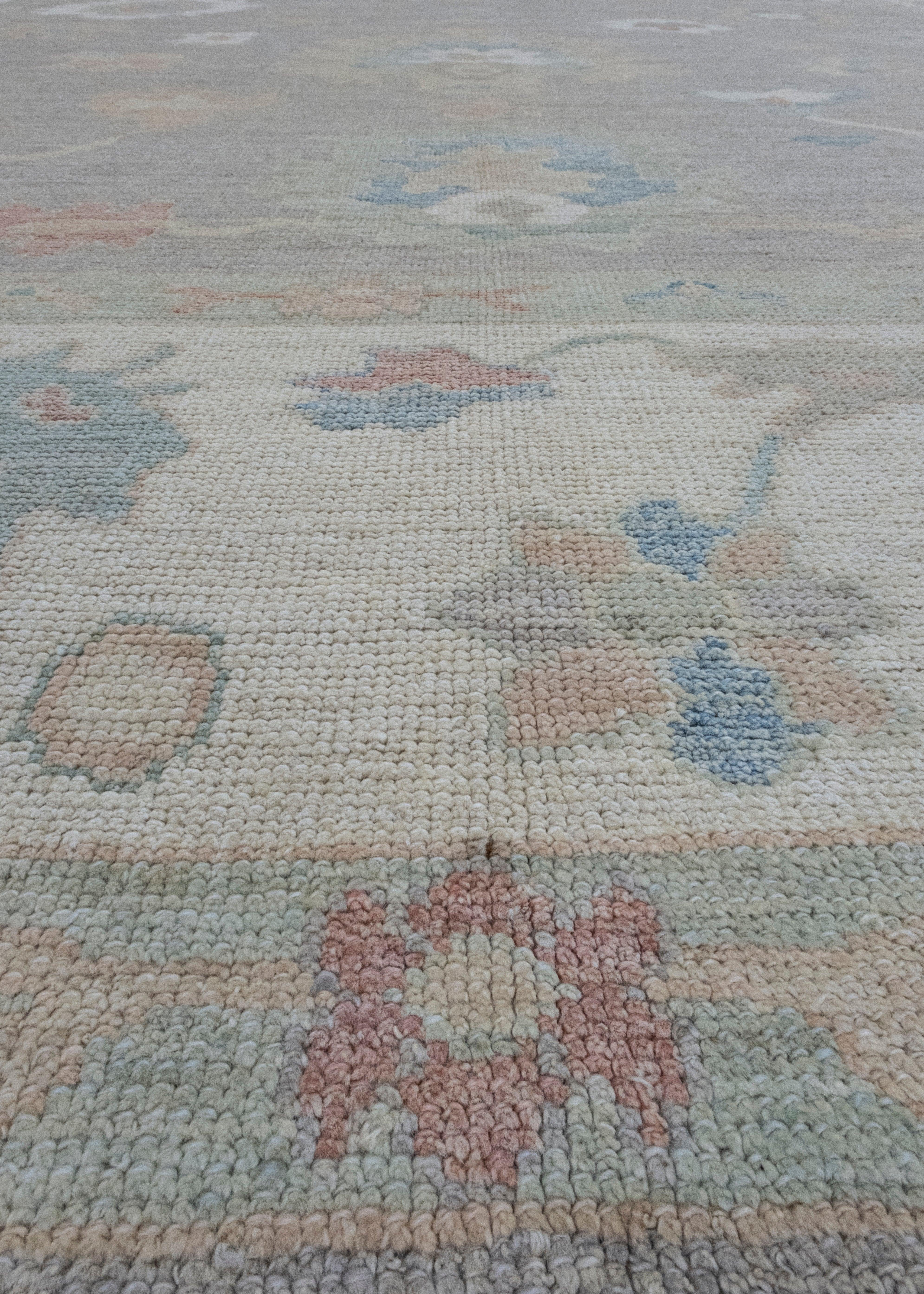 Contemporary Turkish Oushak Rug 12'4