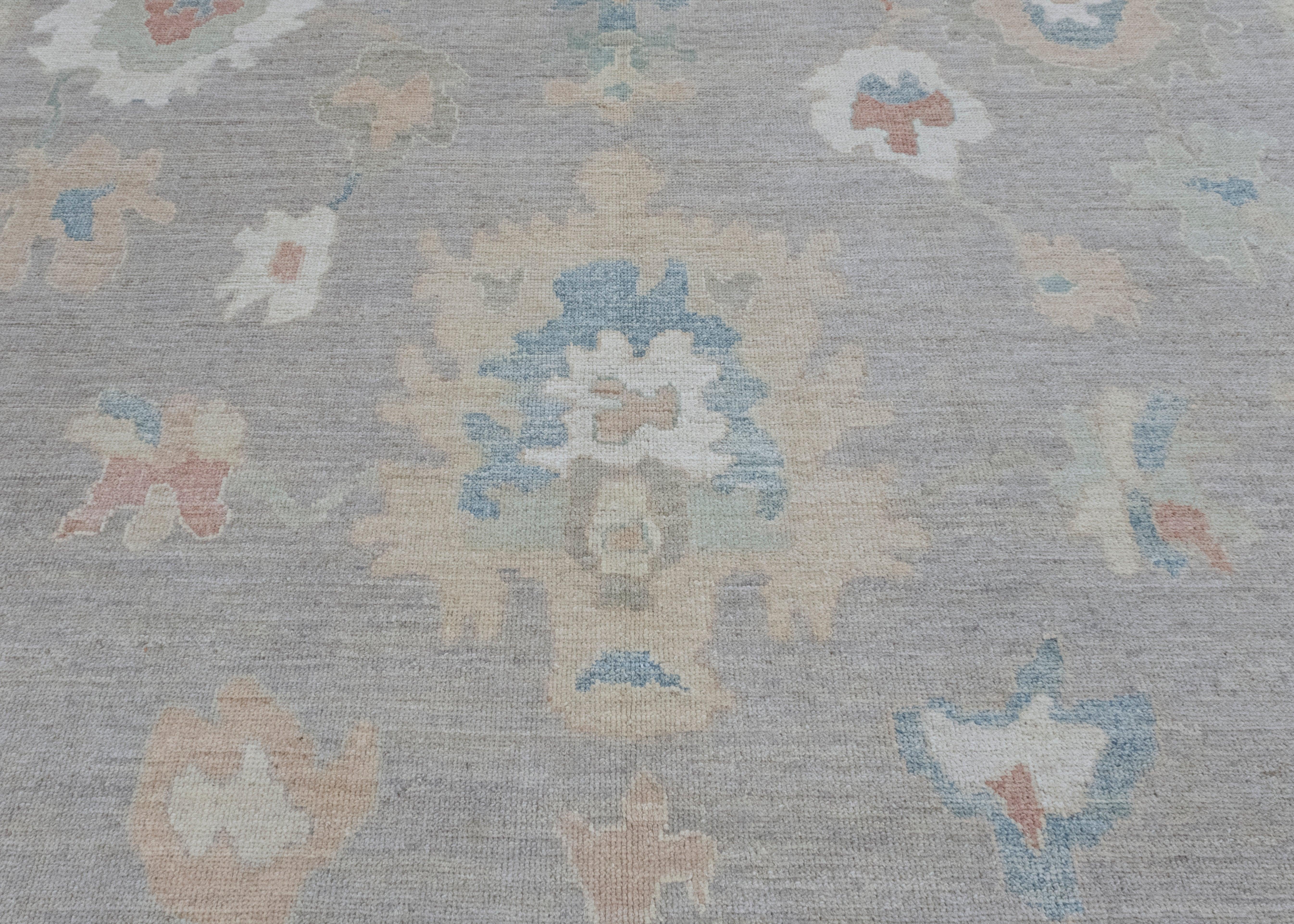Wool Turkish Oushak Rug 12'4