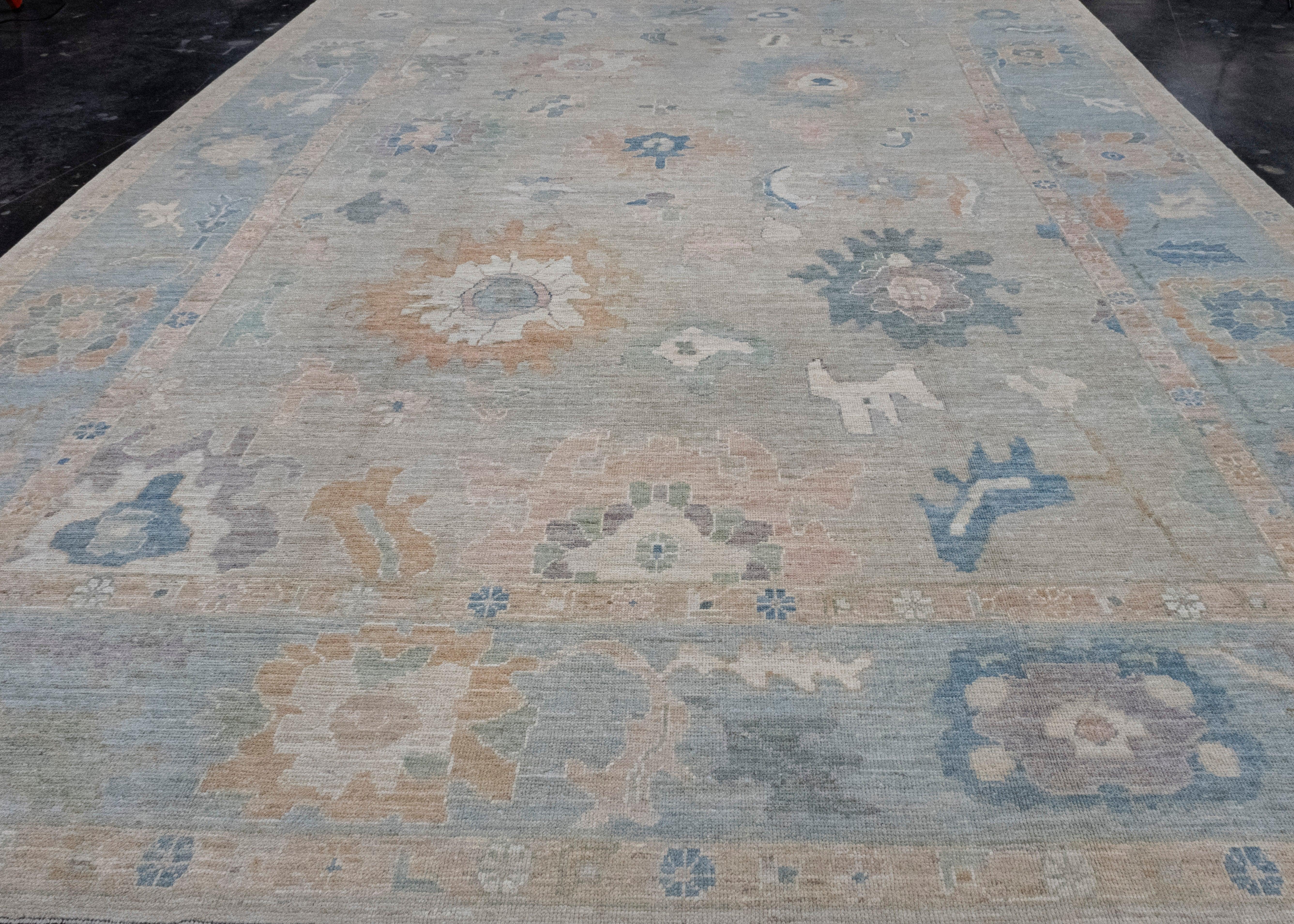 Turkish Oushak Rug 12'4
