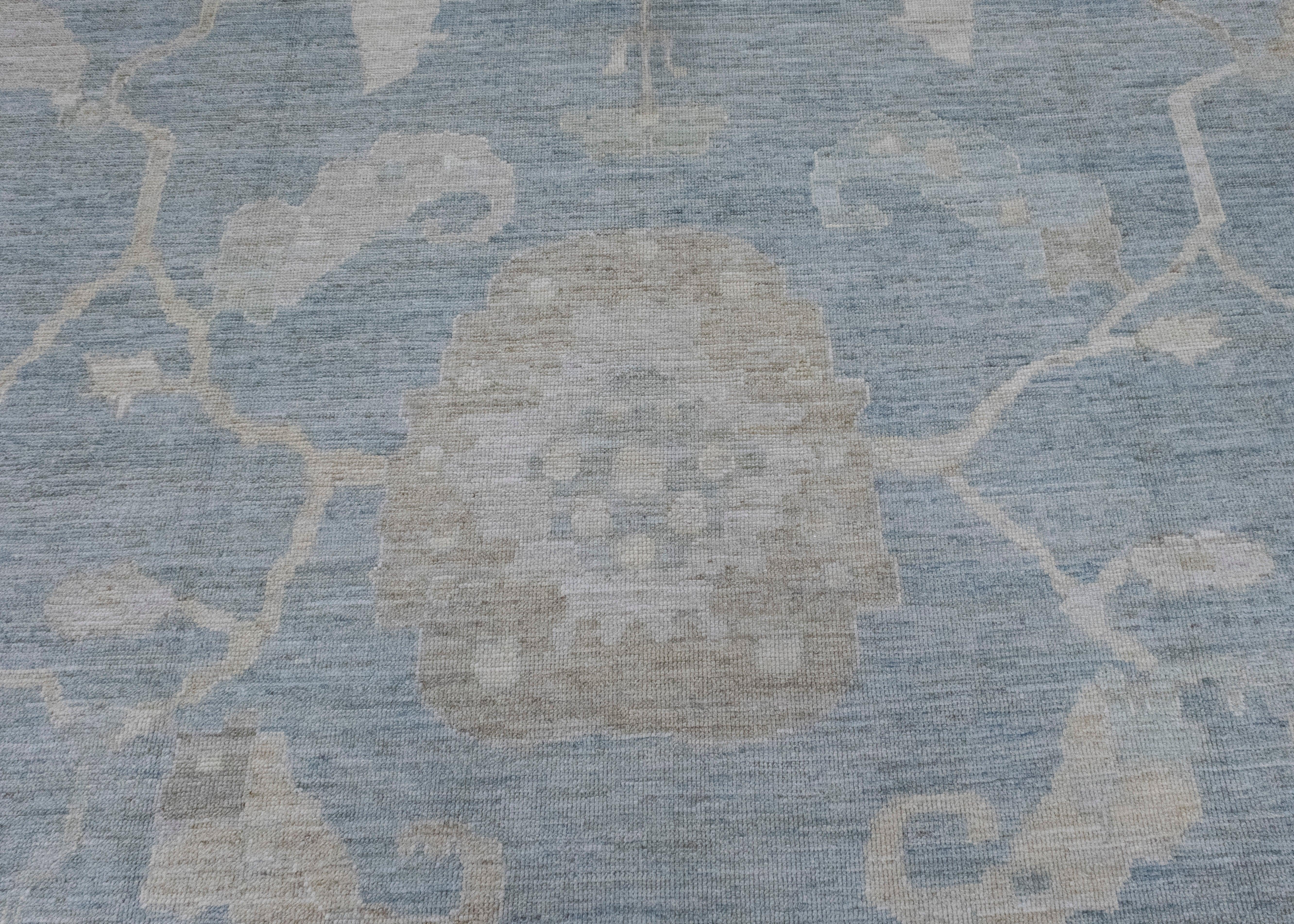 Contemporary Turkish Oushak Rug 12'4