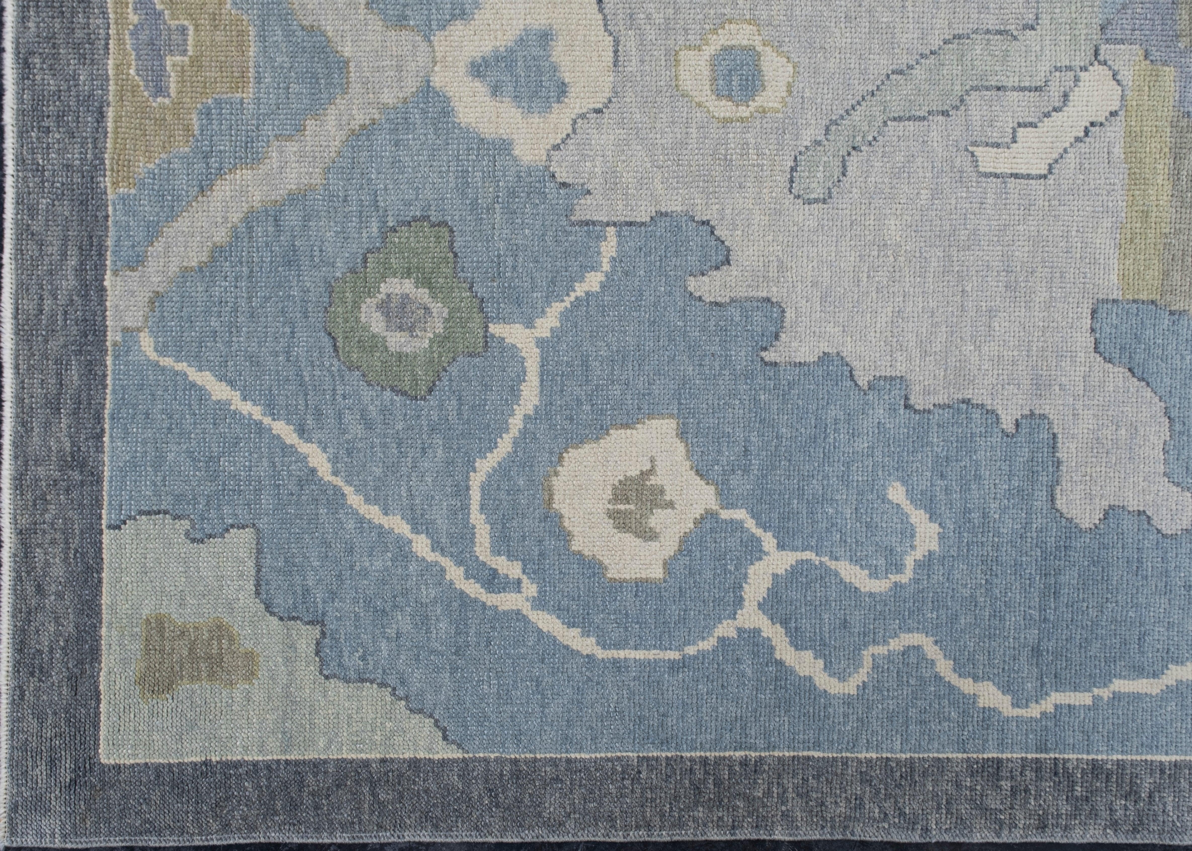 Oushak Rug Oriental Hand Knotted Turkish Oushak 9'10