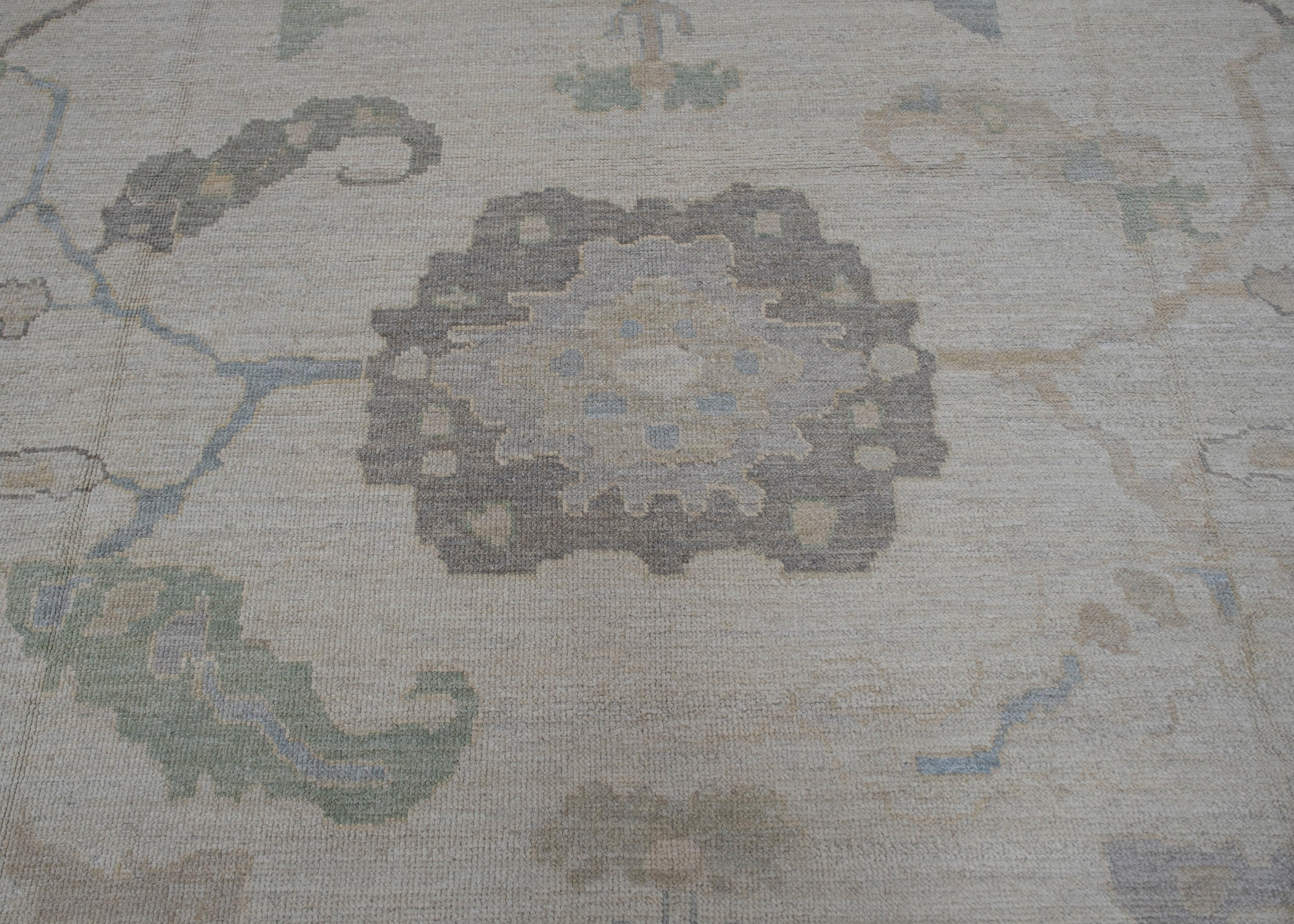 Contemporary Turkish Oushak Rug 12'5