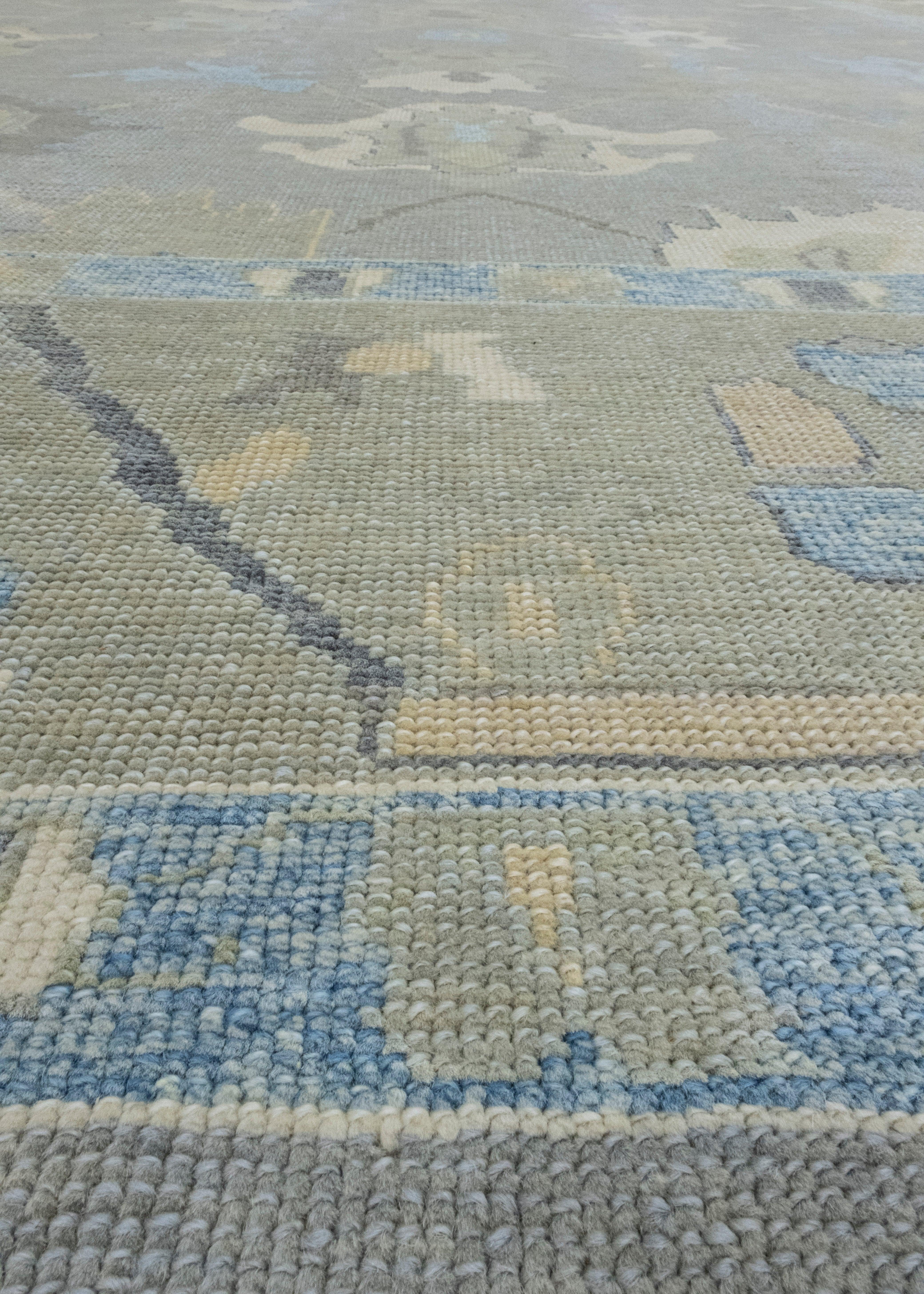 Wool Turkish Oushak Rug 12'6