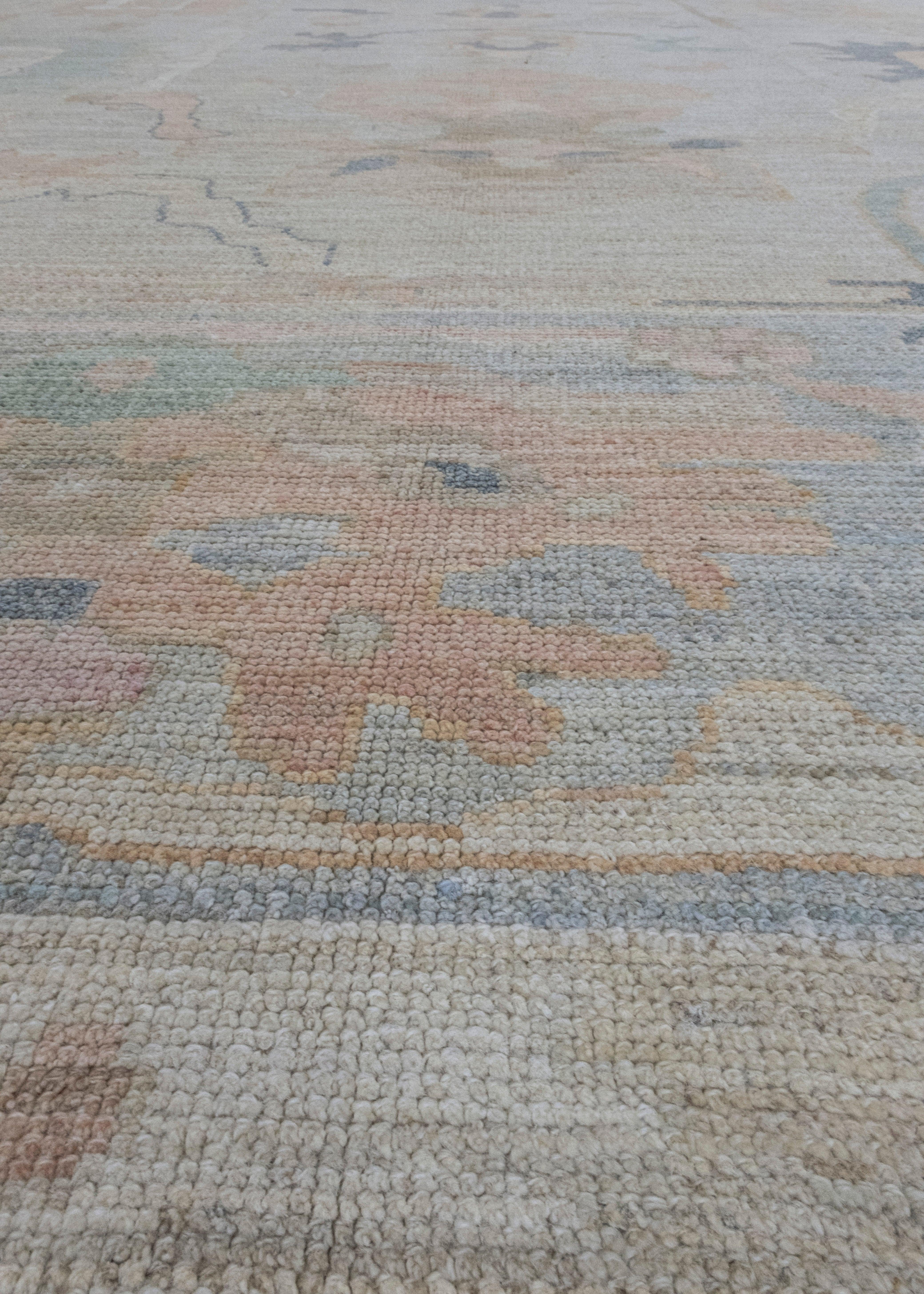 Contemporary Turkish Oushak Rug 12'6