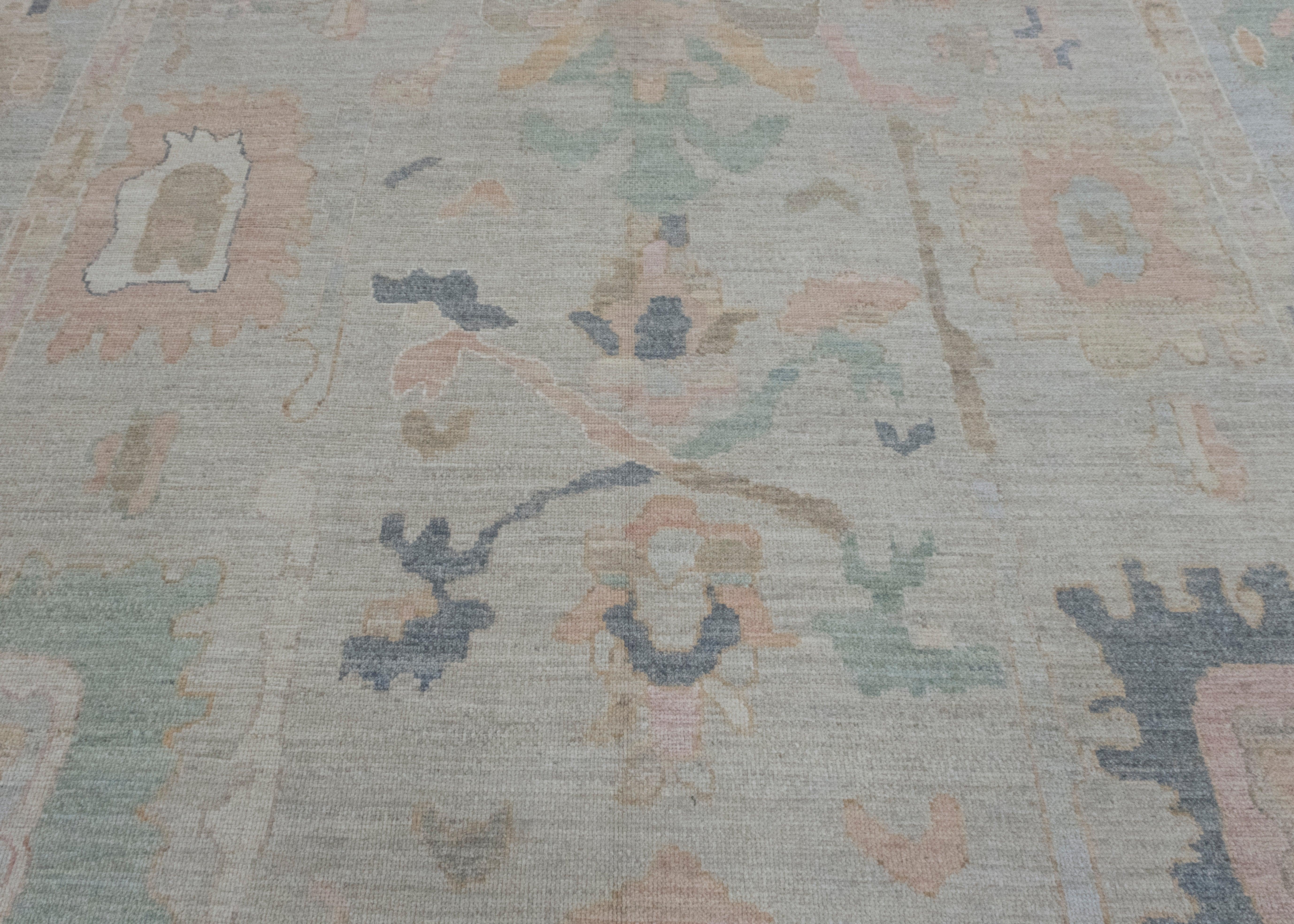Wool Turkish Oushak Rug 12'6